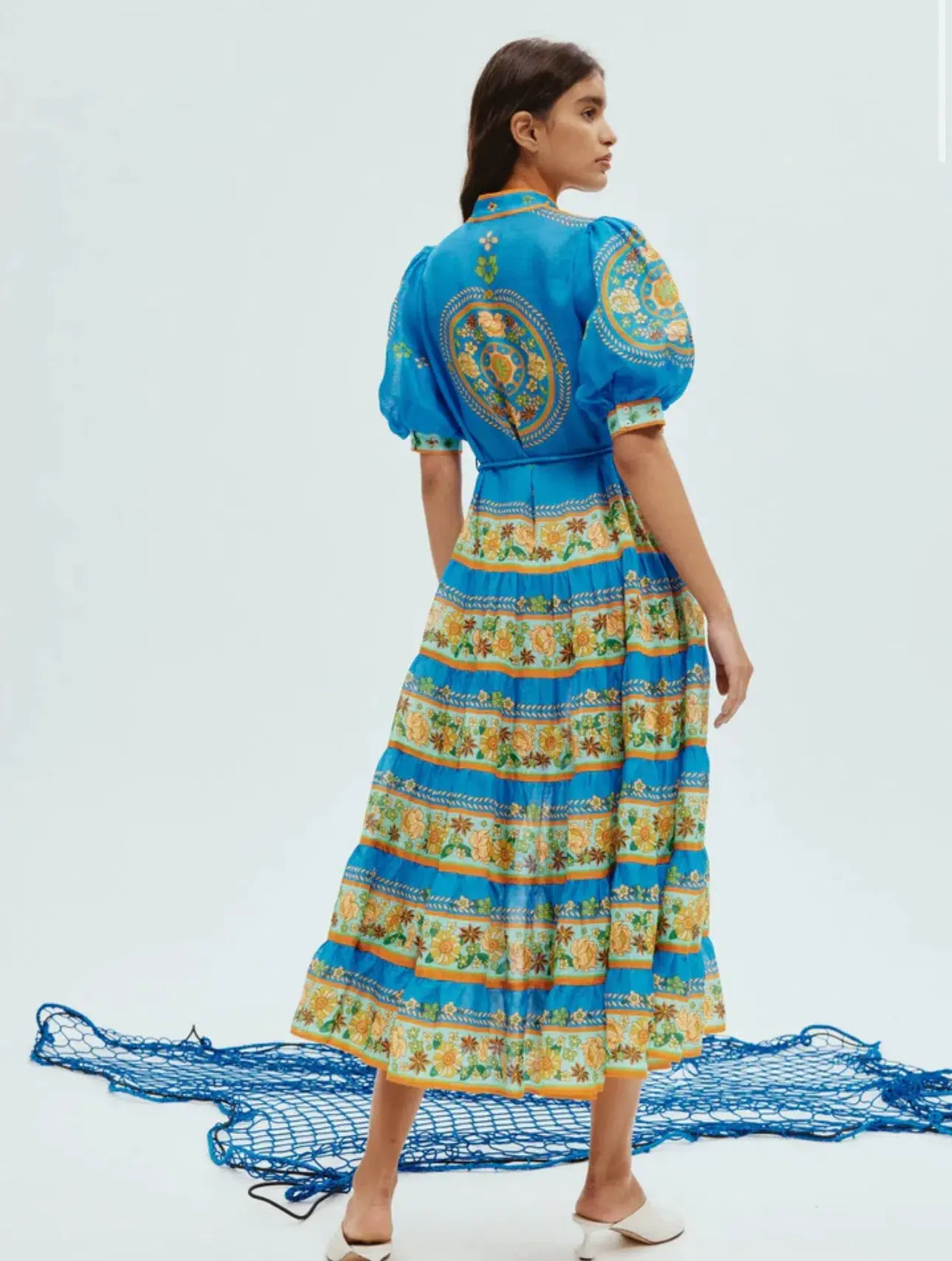 Alemais Linda Tiered Midi Dress Floral Size 12 - Image 3