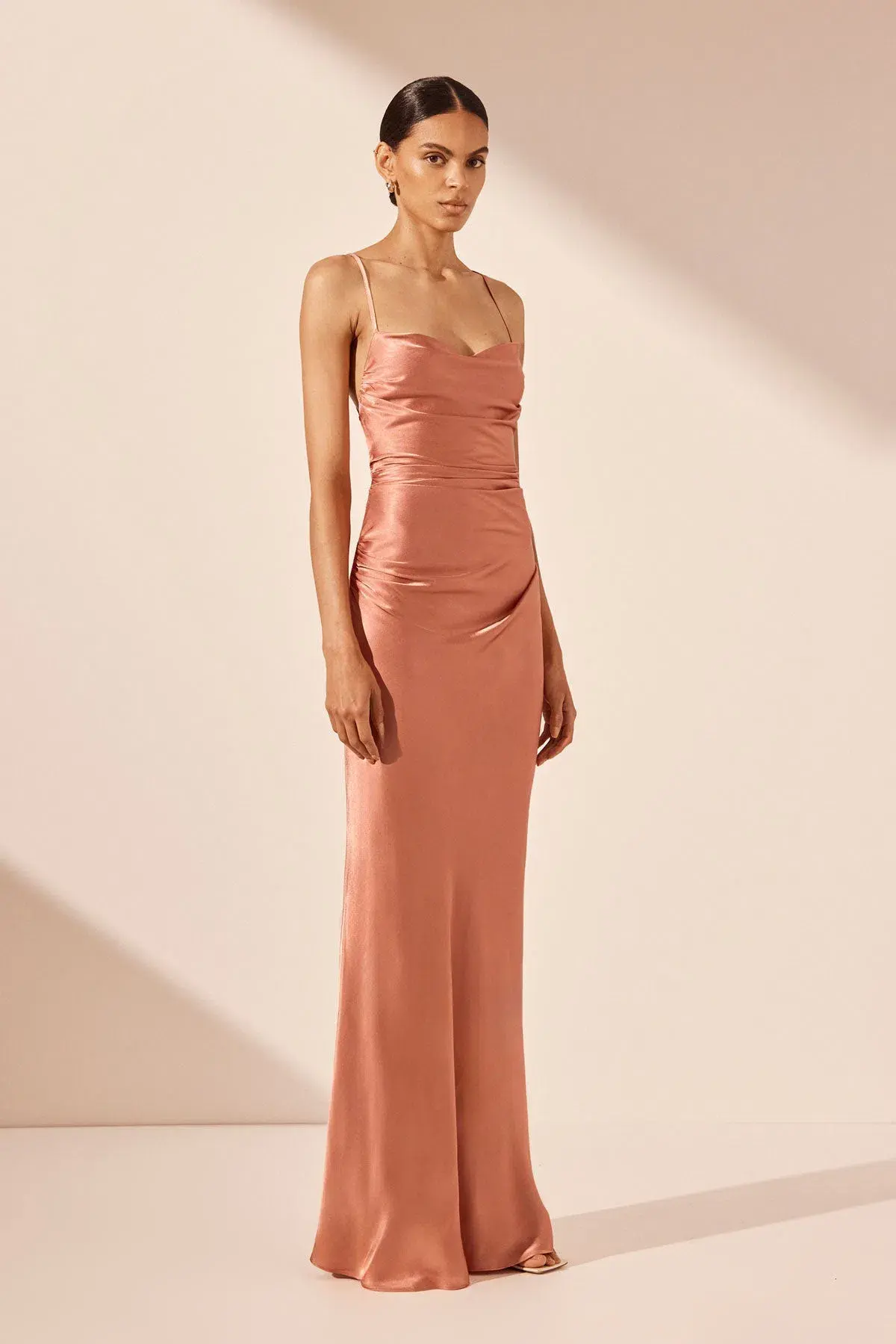 Shona Joy La Lune Lace Back Maxi Dress Antique Rose Size 8 - Image 2