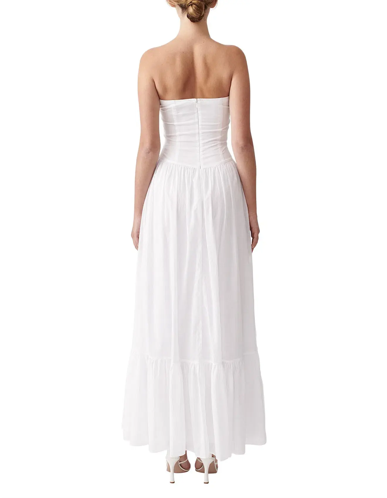 Joslin Anastacia Off Shoulder Strapless Cotton Maxi Dress White Size 8 - Image 6
