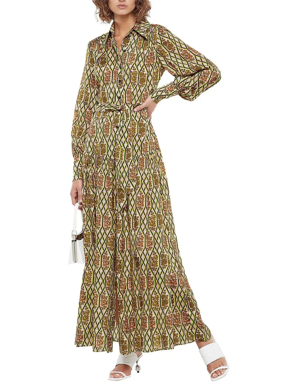 Manning Cartell Sugar Pop Long Sleeve Shirt Dress Floral Size 10 - Image 1