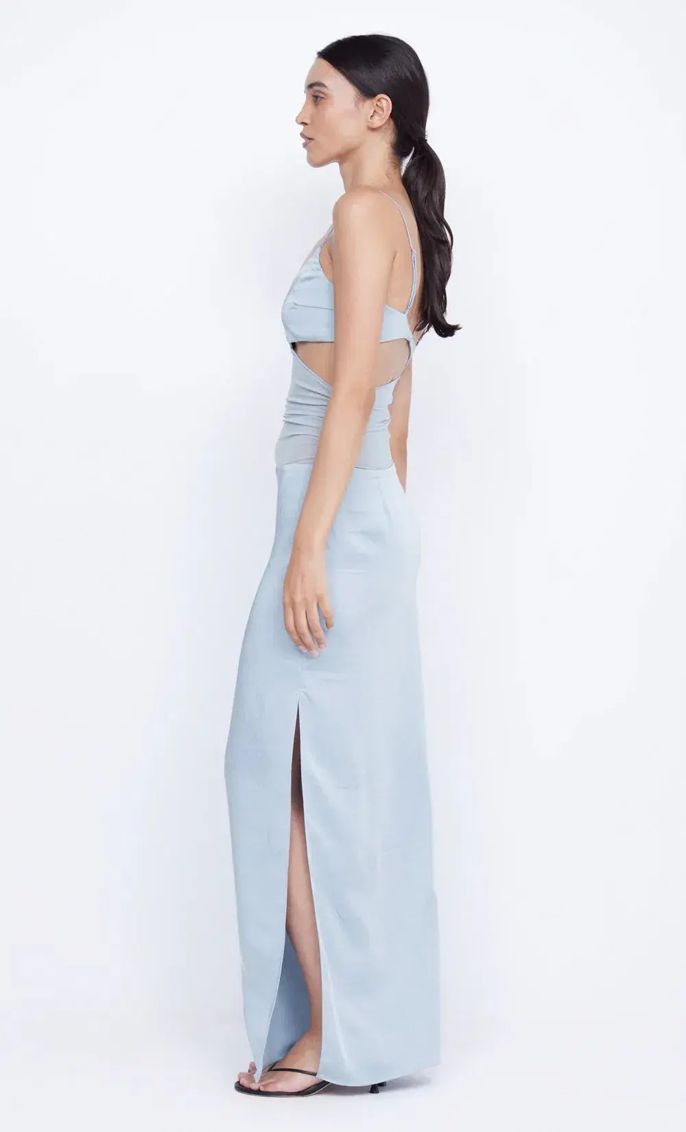 Bec & Bridge Mari Lou Asym Maxi Dress Dove Blue Size AU 6 - Image 4
