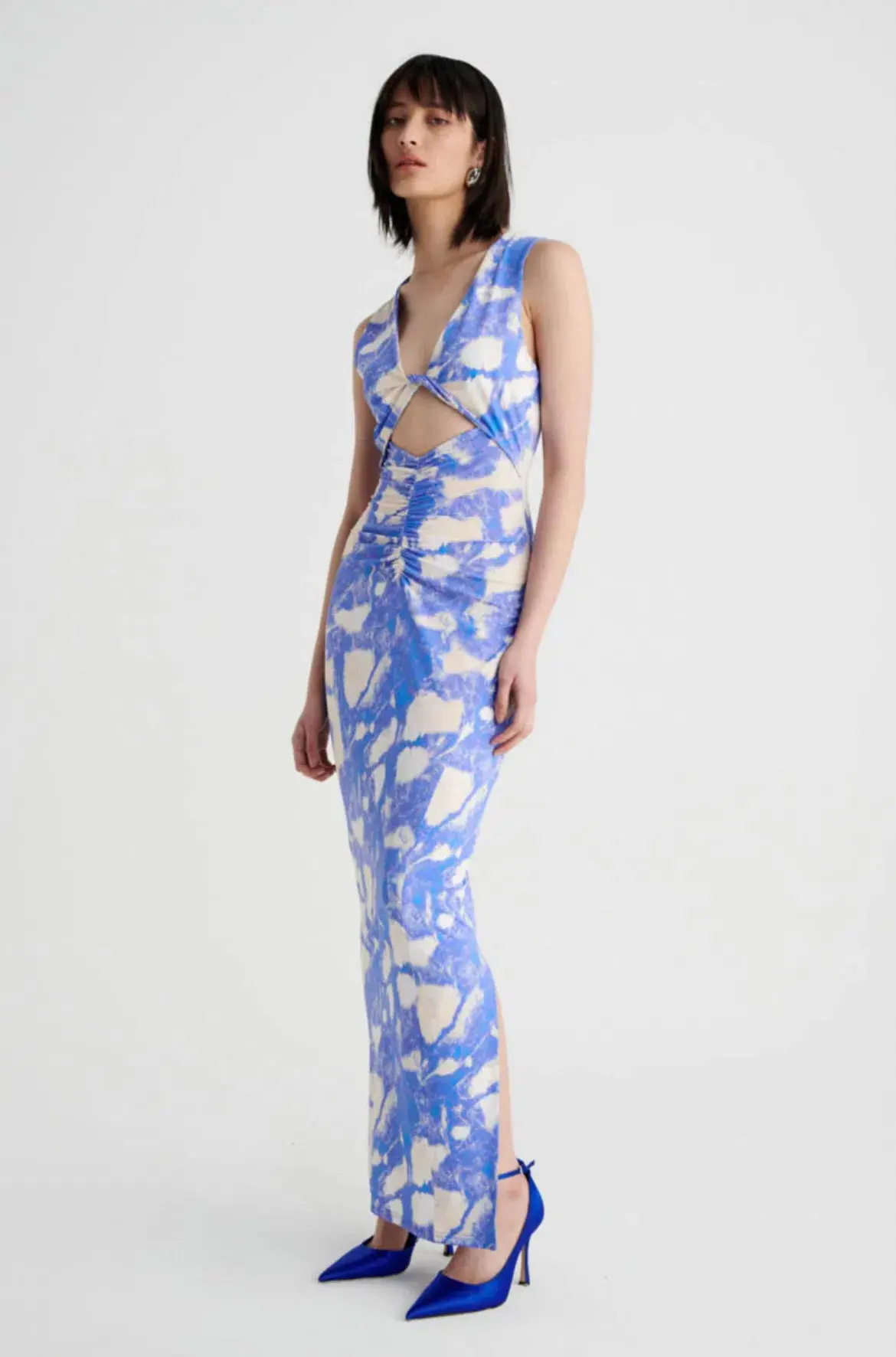 Suboo Marble Sleeveless Reversible Twist Front Maxi Dress Print Size S / AU 8 - Image 2