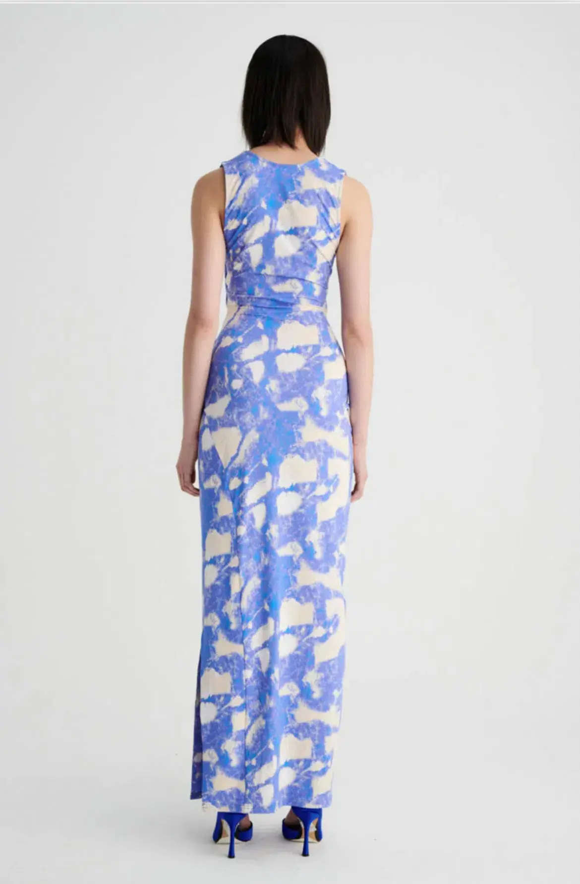 Suboo Marble Sleeveless Reversible Twist Front Maxi Dress Print Size S / AU 8 - Image 3