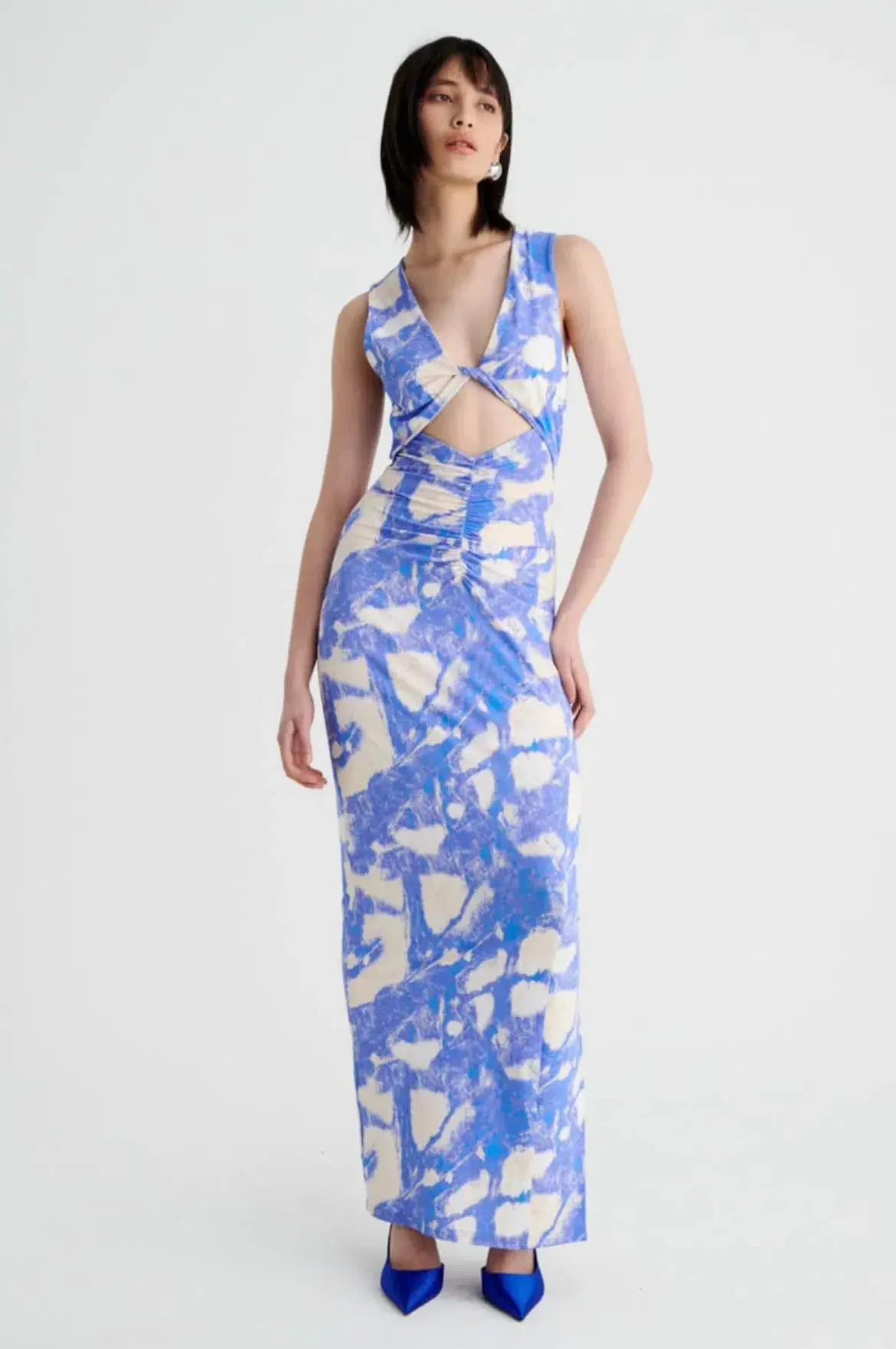 Suboo Marble Sleeveless Reversible Twist Front Maxi Dress Print Size S / AU 8 - Image 5