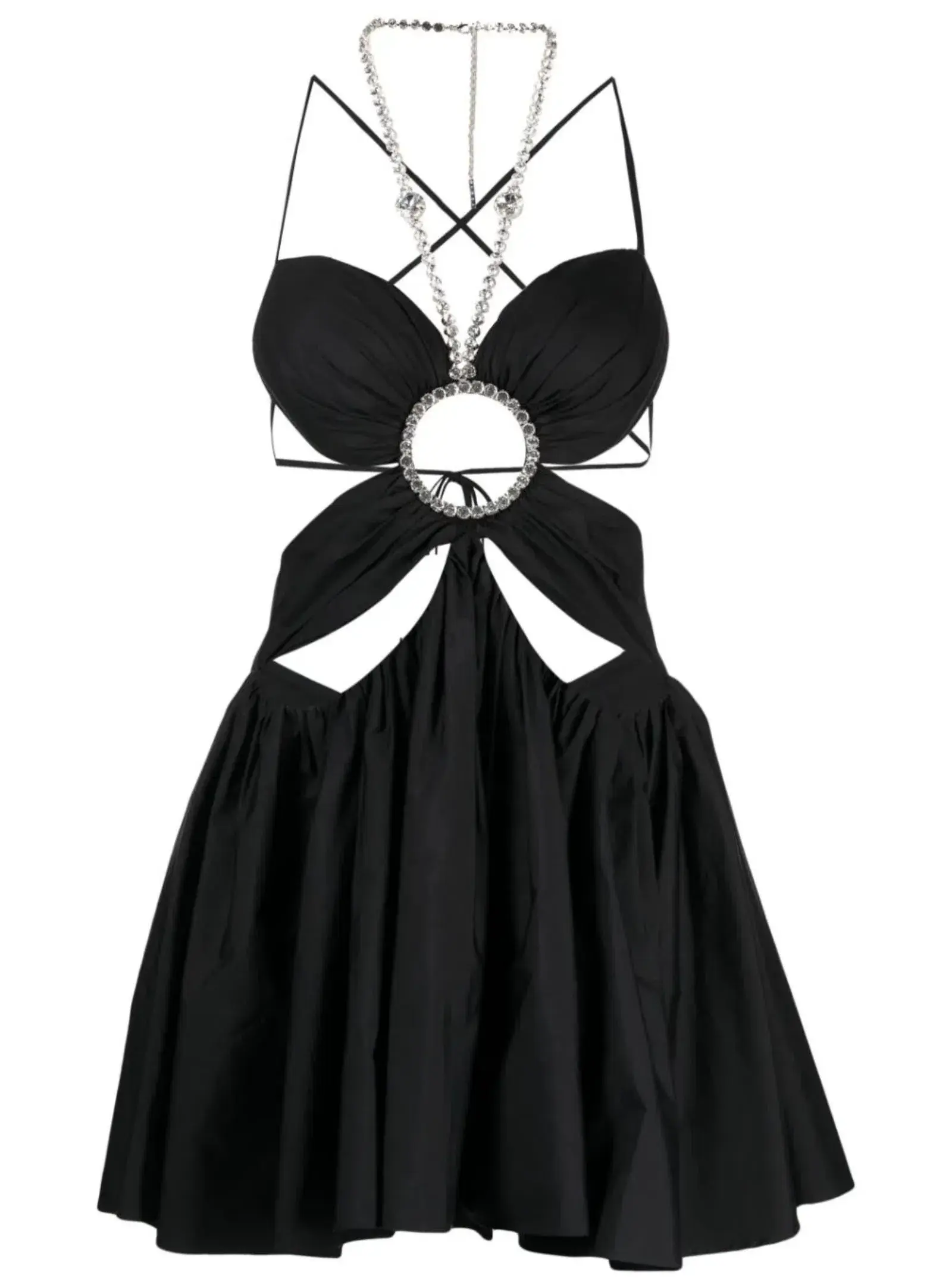 Area NYC Gathered Butterfly Poplin Mini Dress Black Size 2 / AU 8 - Image 3