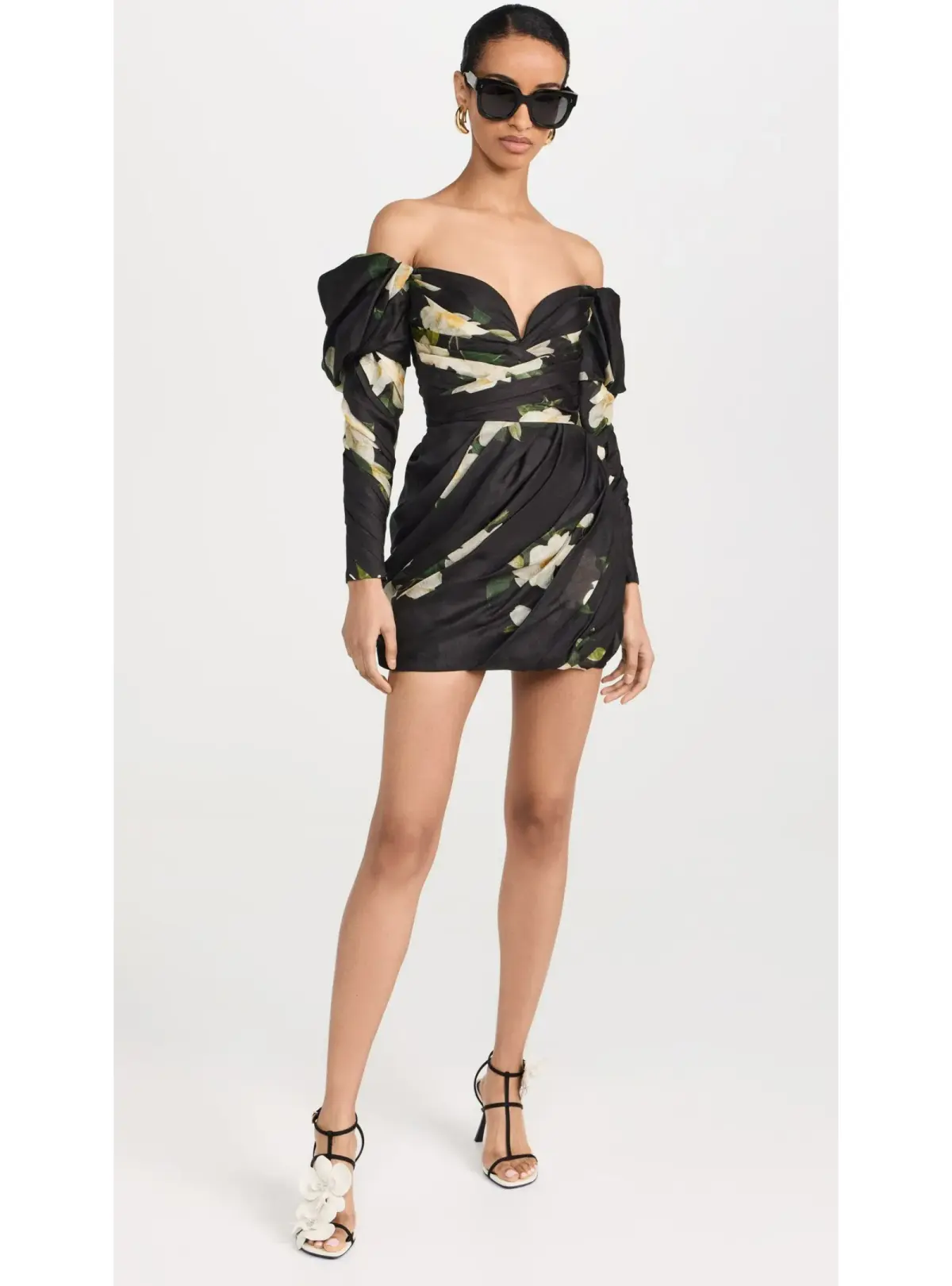 Zimmermann Harmony Drape Mini Dress in Black Magnolia Size 2 / AU 12 - Image 1