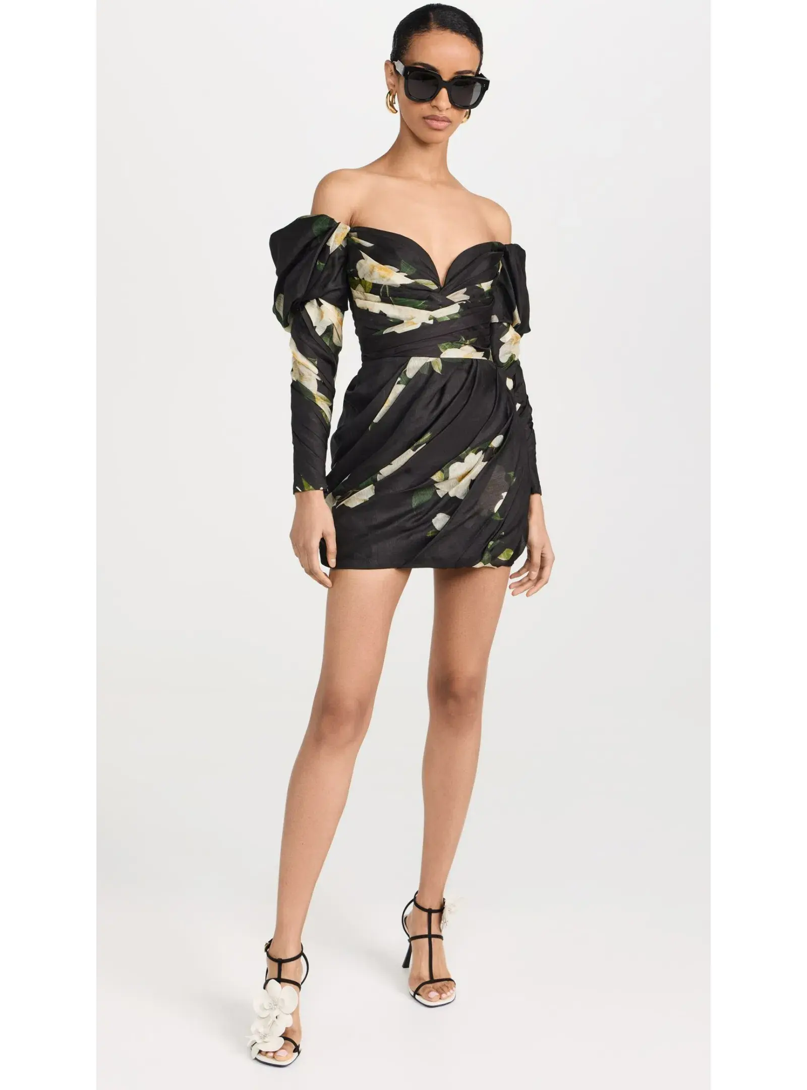 Zimmermann Harmony Drape Mini Dress in Black Magnolia Size 2 / AU 12 - Image 1