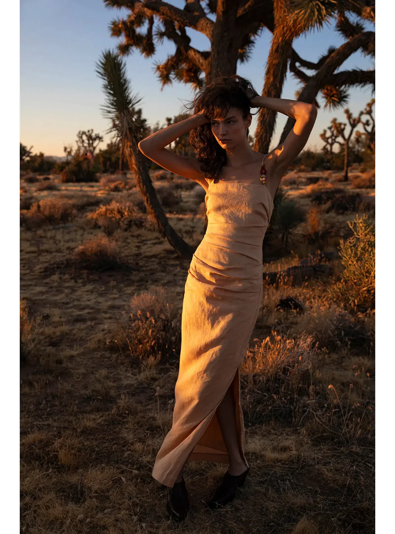 Sir the Label Antonia Beaded Midi Light Tan Size AU 14 - Image 5