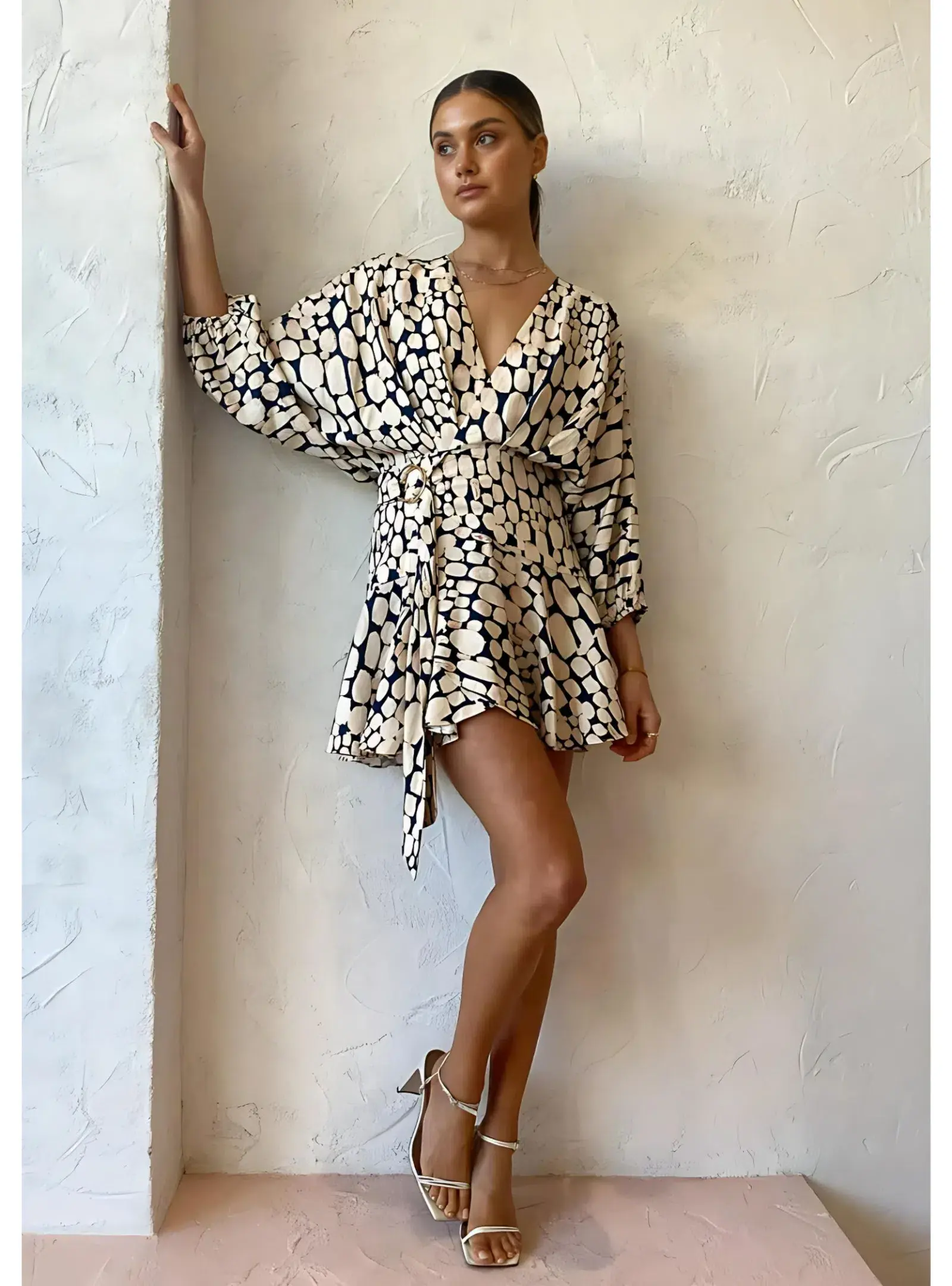 Significant Other Porto Dress Stone Print Size AU 10 - Image 2