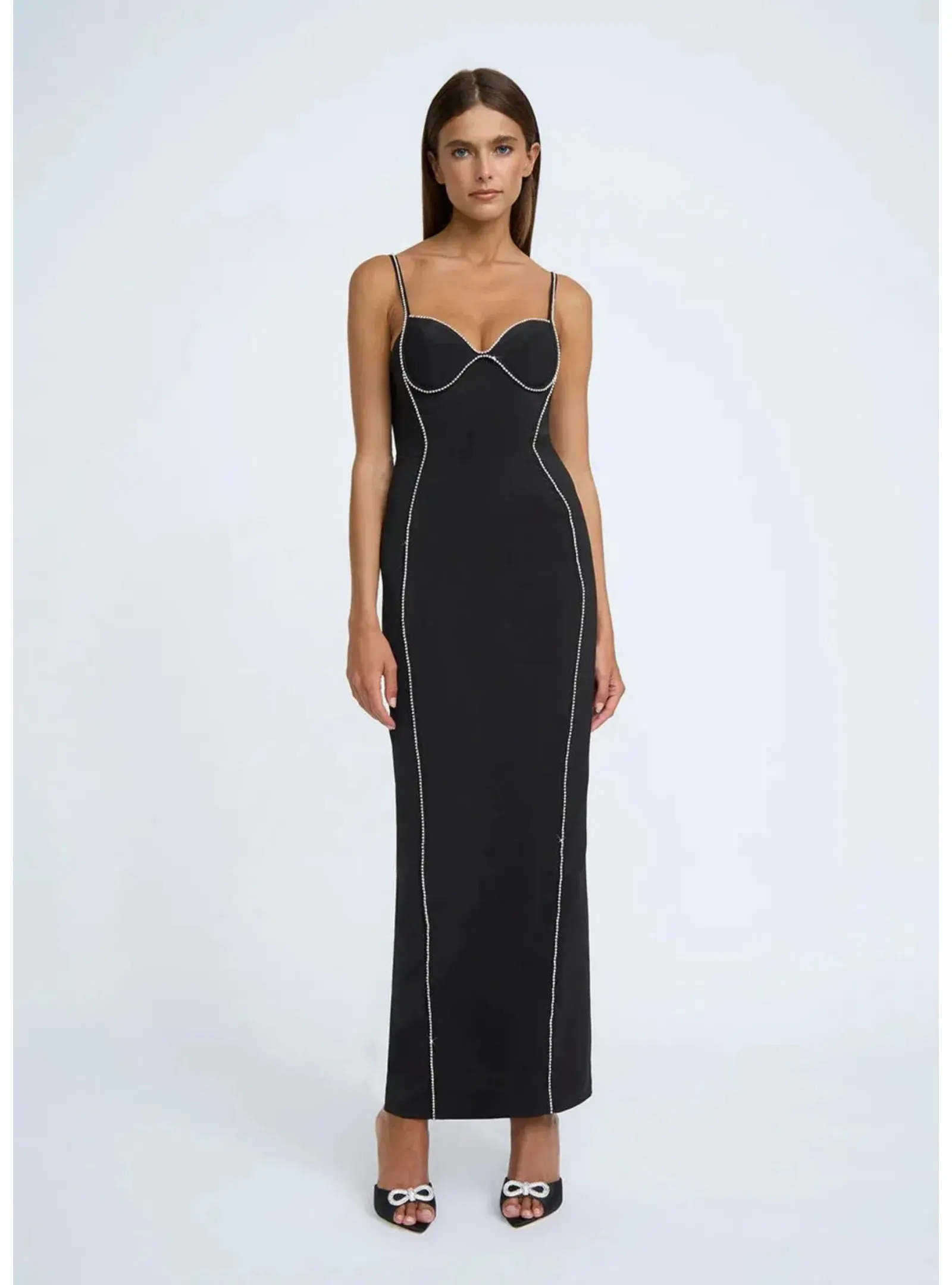 By Johnny Femmina Diamond Pipe Midi Dress Black Size AU 12 - Image 1
