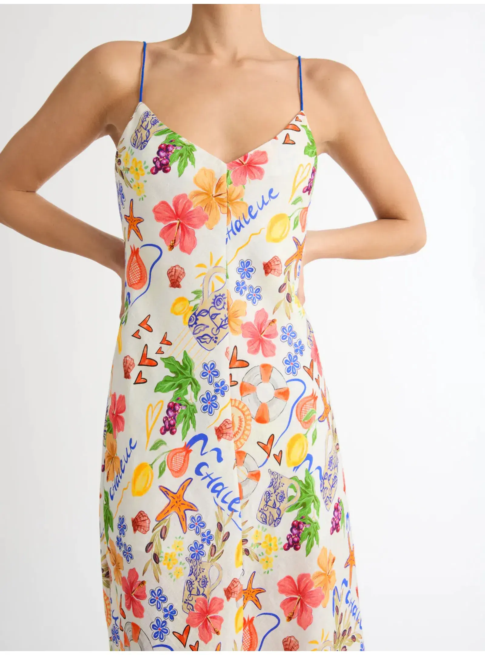 Sheike Summer Amour Linen Dress in Print Size AU 14 - Image 2