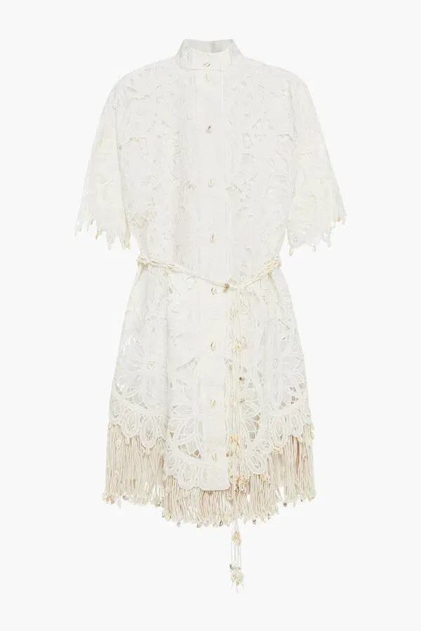 Zimmermann Wavelength Shirt Dress Ivory Size 0 / AU 8  - Image 3
