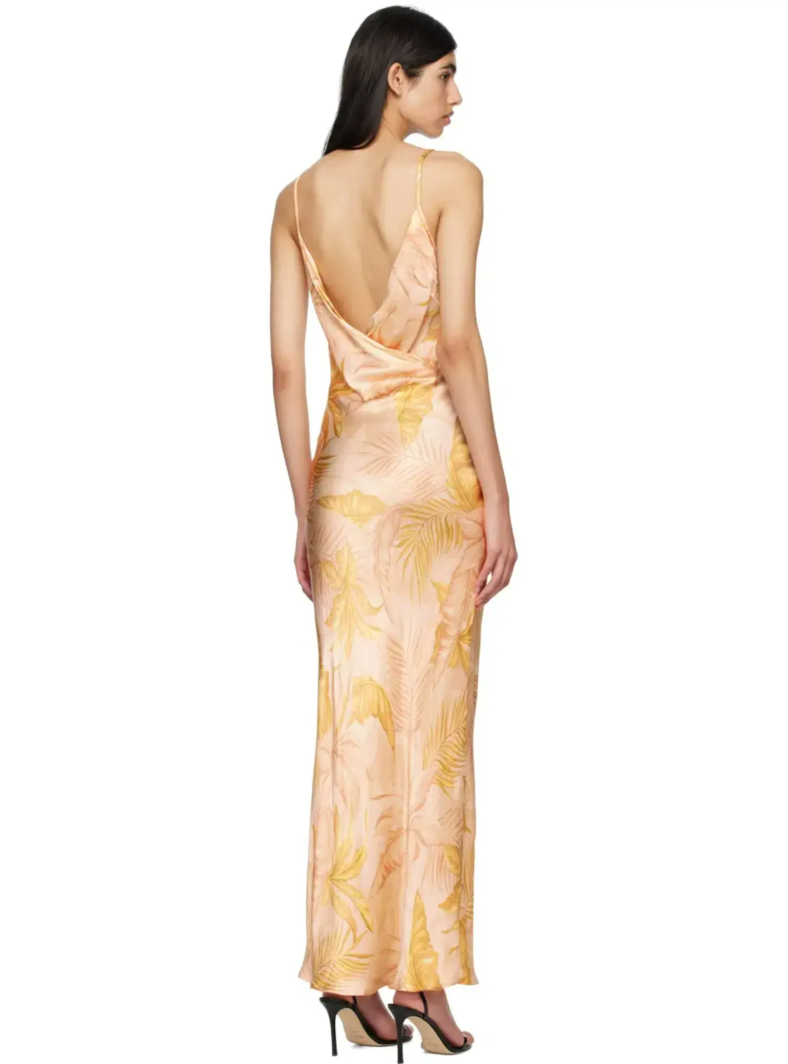 Bec & Bridge Gold Maxi Dress Dusty Palms Size AU 10 - Image 3