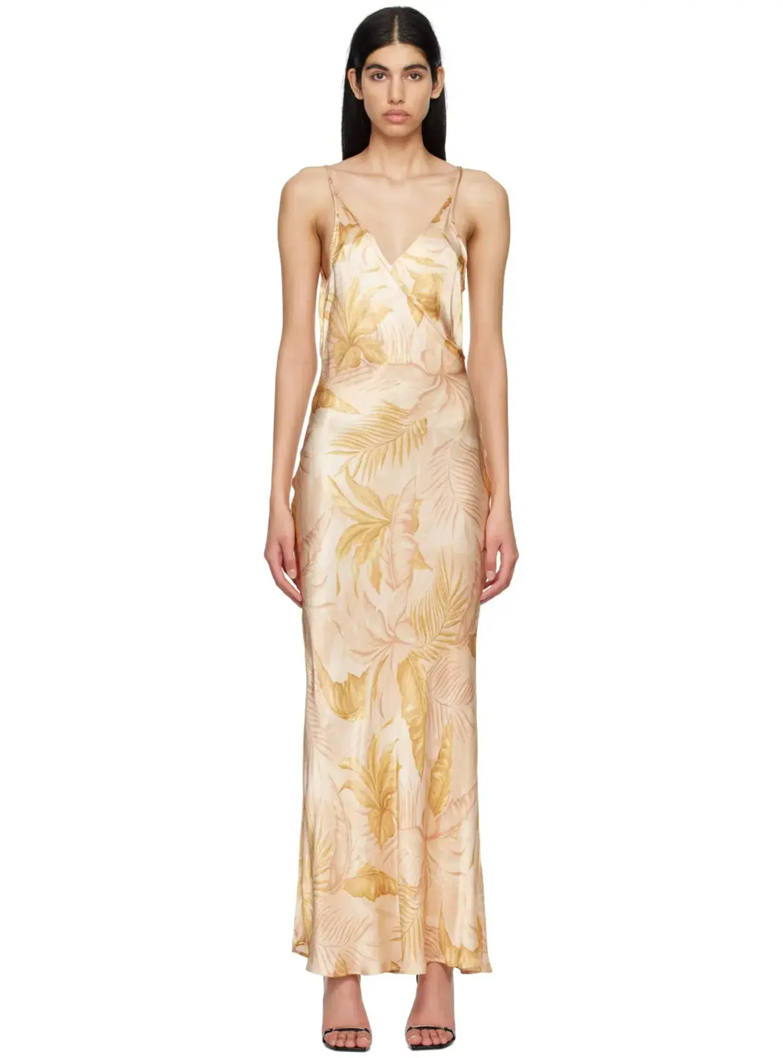 Bec & Bridge Gold Maxi Dress Dusty Palms Size AU 10 - Image 1
