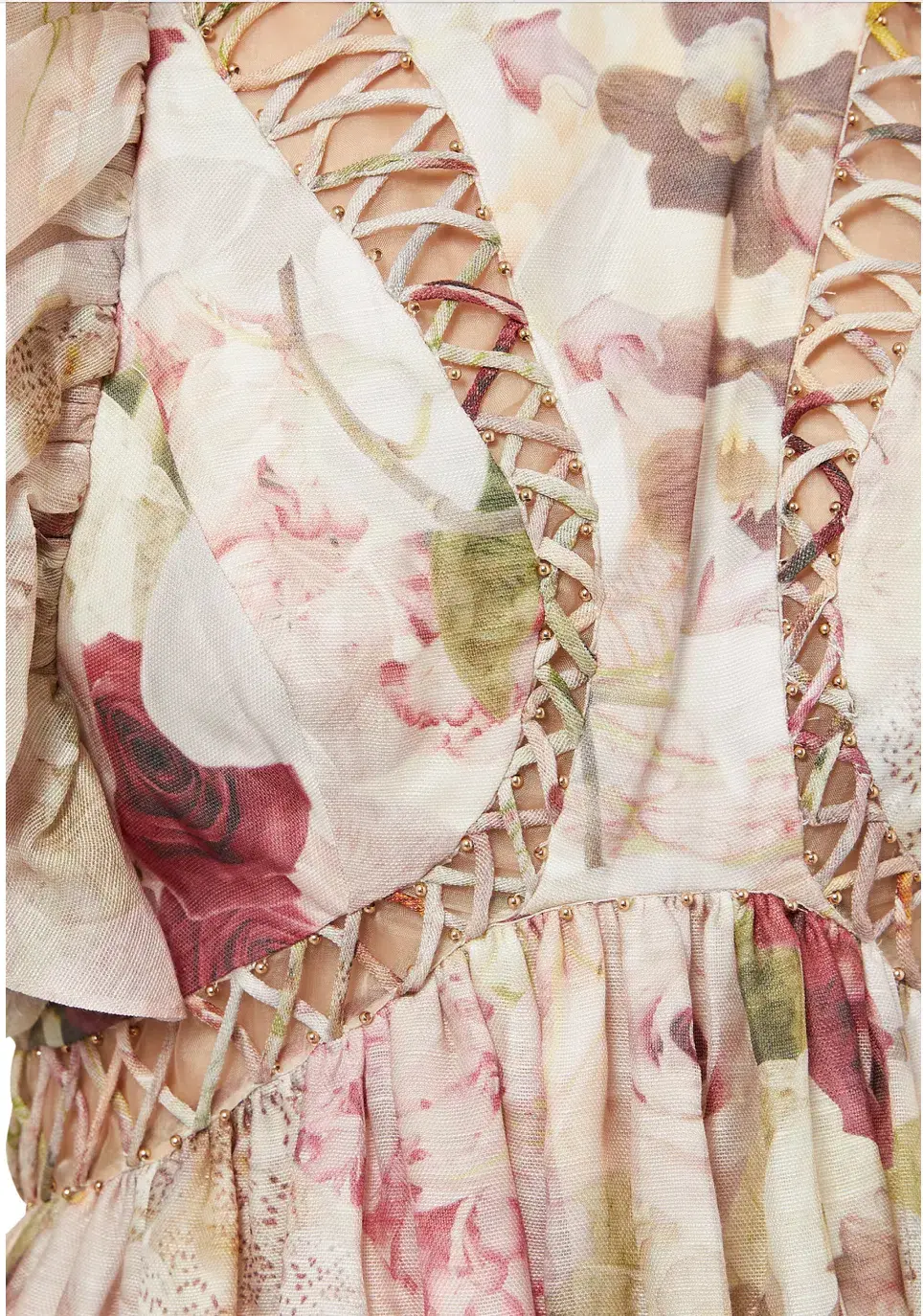 Zimmermann Dancer Laced Midi Dress Alabaster Garden Floral Size 3 / AU 14  - Image 3