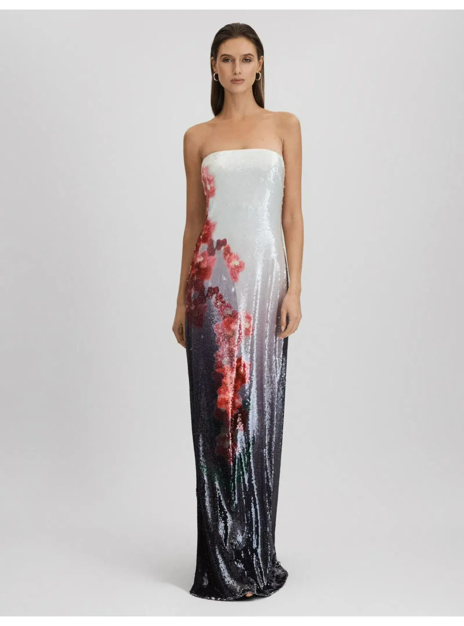 Halston Spencer Sequin Strapless Maxi Dress in Multi Size AU 8 - Image 1