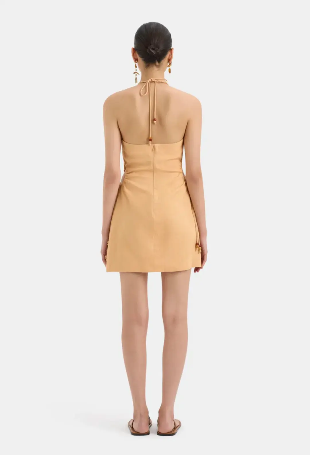 Sir the Label Antonia Beaded Mini Dress Light Tan Size 0 / AU 6 for rent on The Volte - main image
