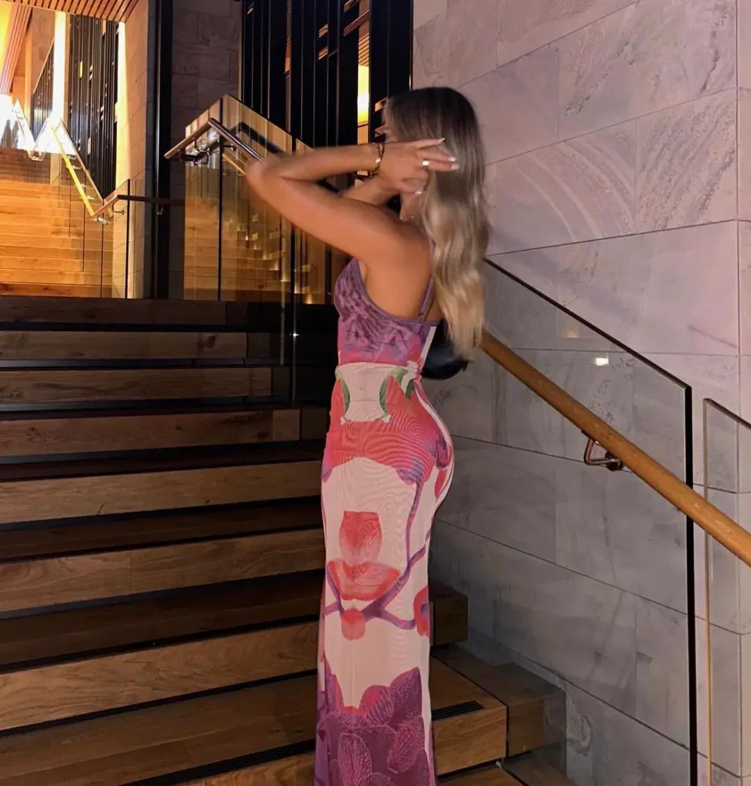 With Harper Lu Slip Dress Mesh Fuchsia Bloom Size 8 for rent on The Volte - main image