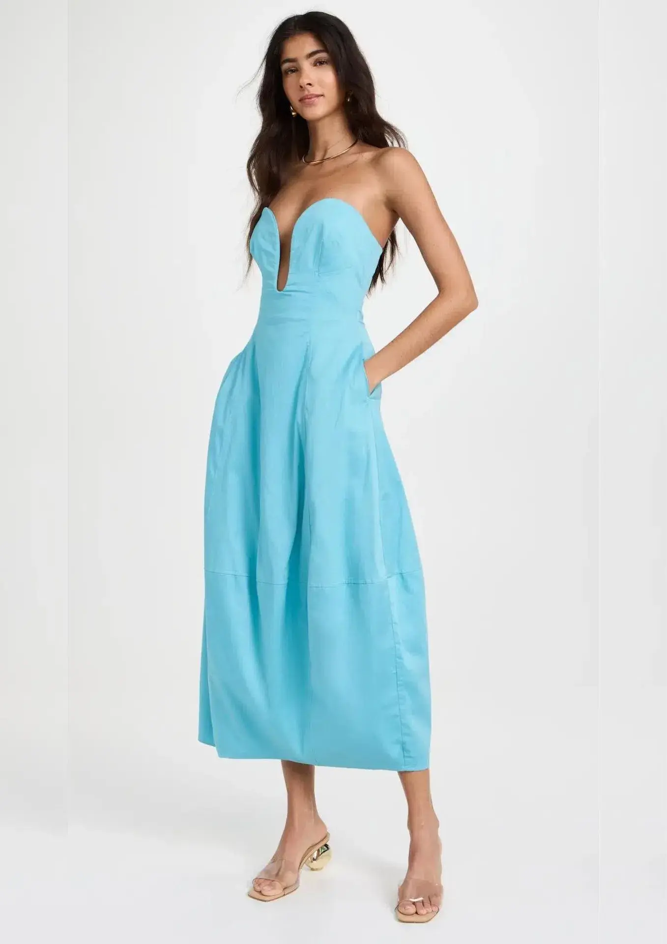 Cult Gaia Chiara Midi Dress Cabana Blue Size AU 6 (US 2) - Image 1