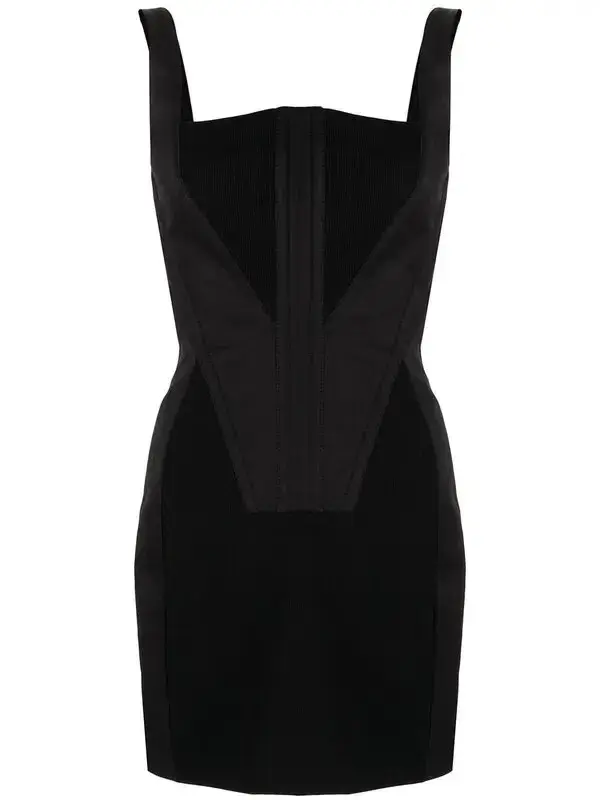 Dion Lee Fork Frame Panelled Mini Dress Black Size 8 - Image 5