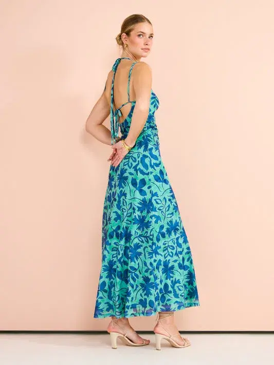 Hansen And Gretel Odessa Dress In Aqua Leaf Size L/AU 12 - Image 2