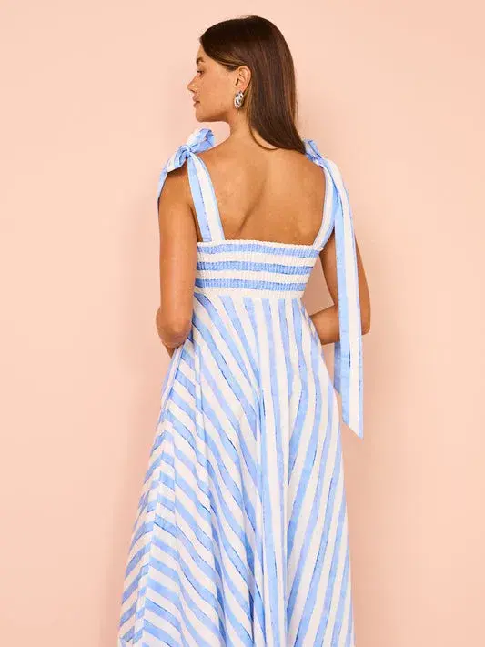 Aston Studio Pippa Dress in Lapis Stripe Size 10 - Image 3