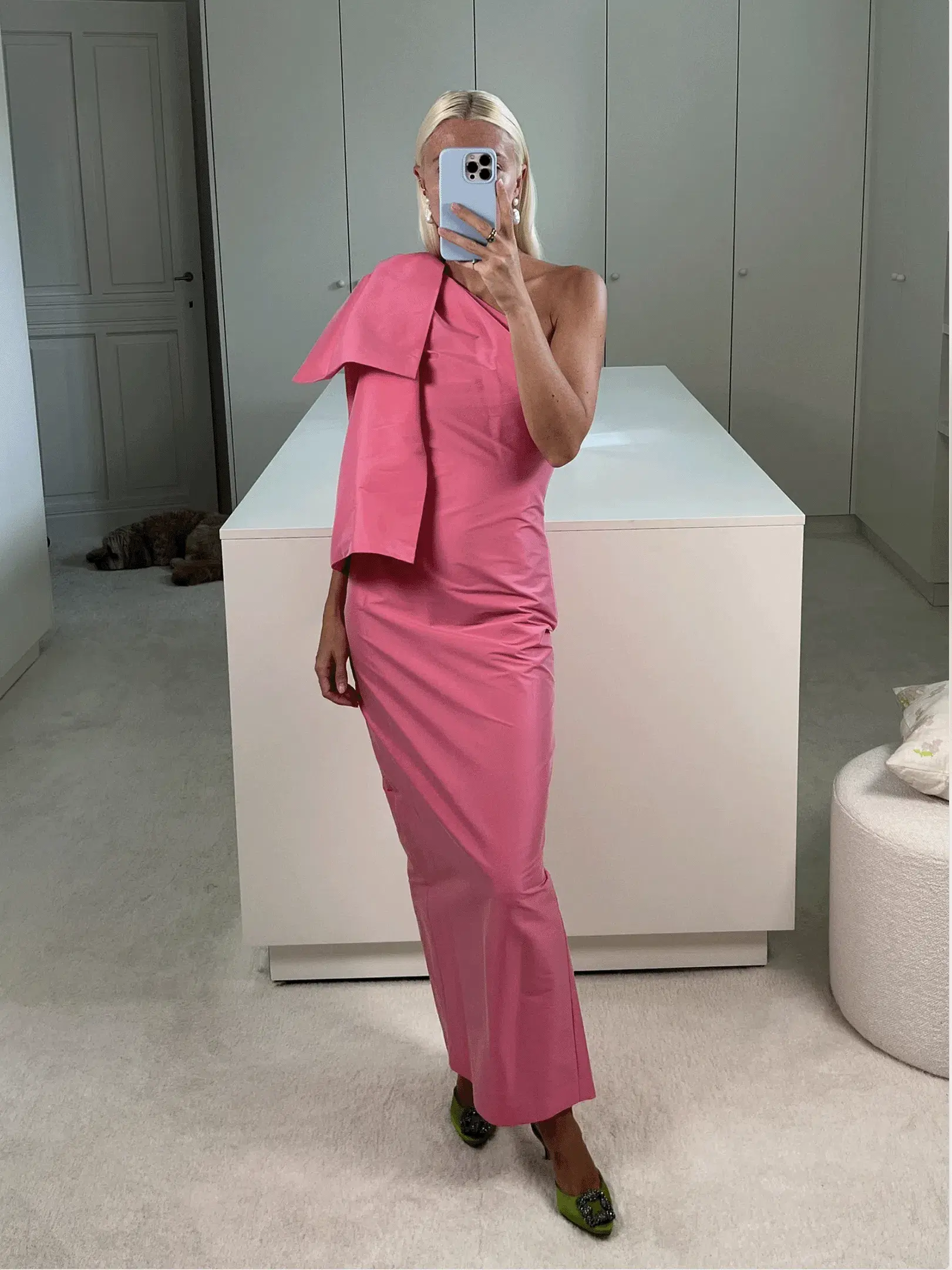 Bernadette Josselin Bow-Embellished Midi Dress Pink Size EU42 / AU 14 - Image 1
