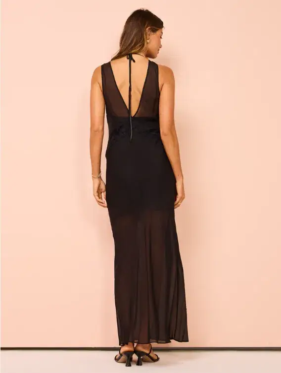 Sir the Label Avellino Lace Layered Dress In Black Size 6 - Image 4