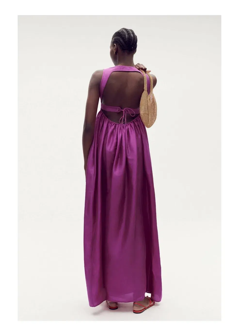  Oroton Strappy Sun Dress Magenta Size 10 - Image 2