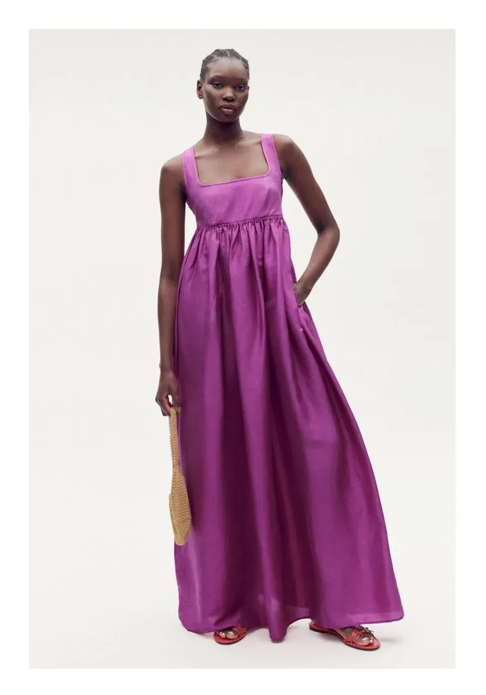  Oroton Strappy Sun Dress Magenta Size 10 for rent on The Volte - main image