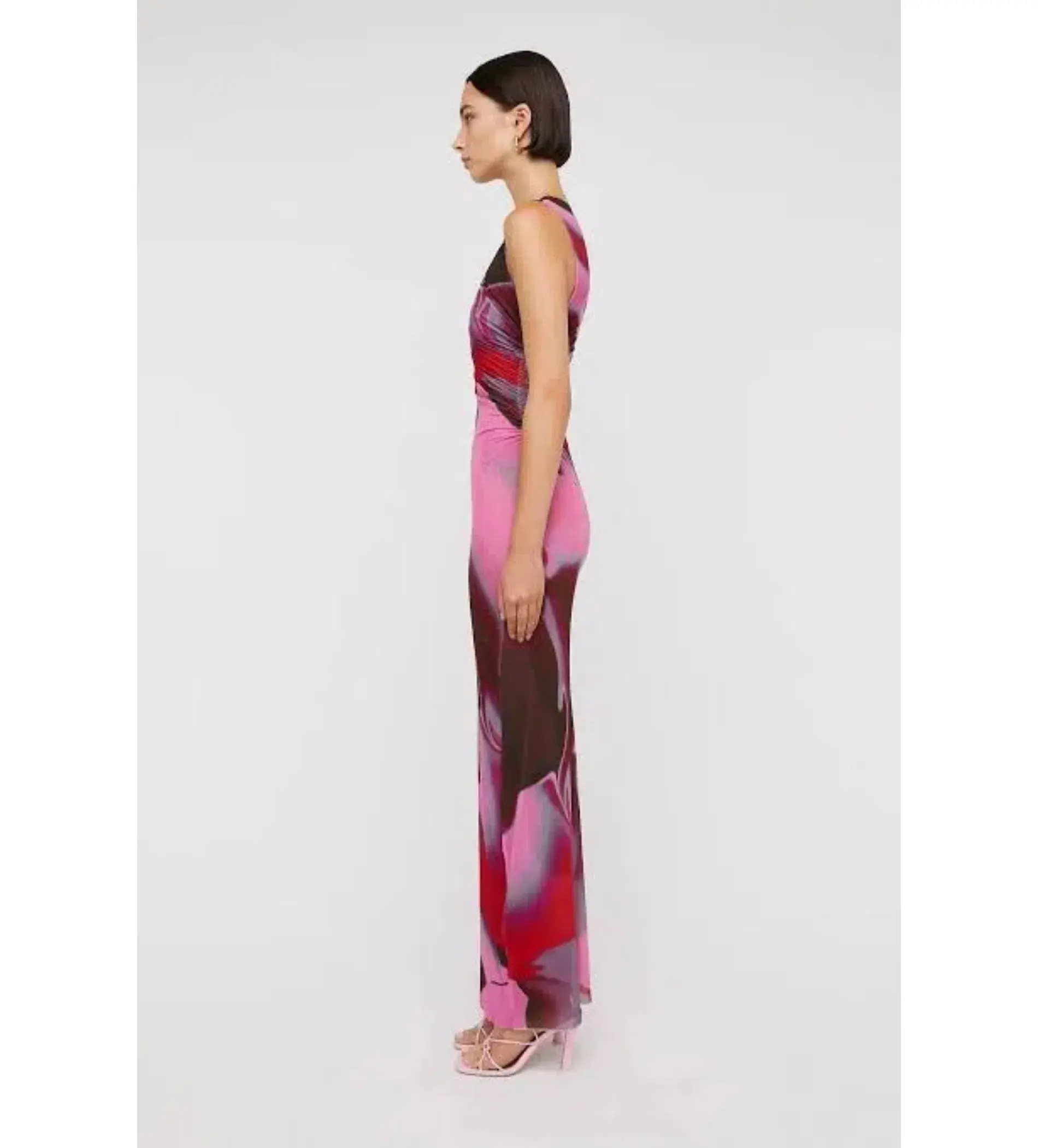 Scanlan Theodore Italian Watercolour Dress Raspberry Size 12 - Image 3
