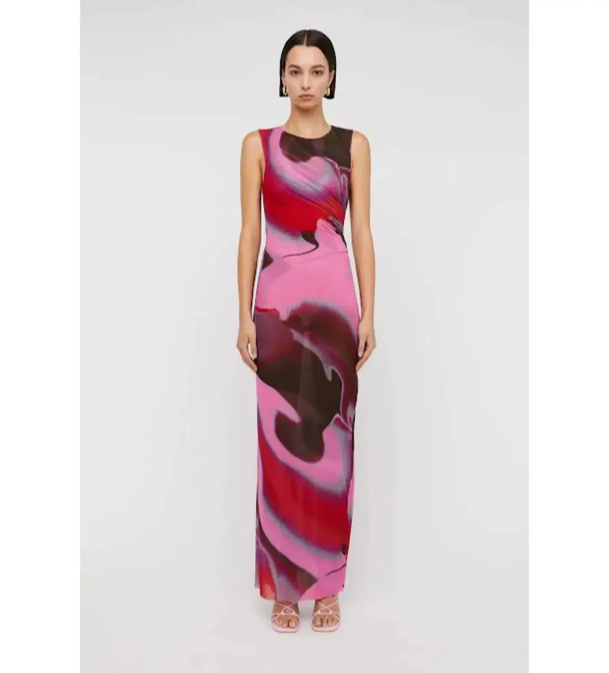 Scanlan Theodore Italian Watercolour Dress Raspberry Size 12 - Image 2