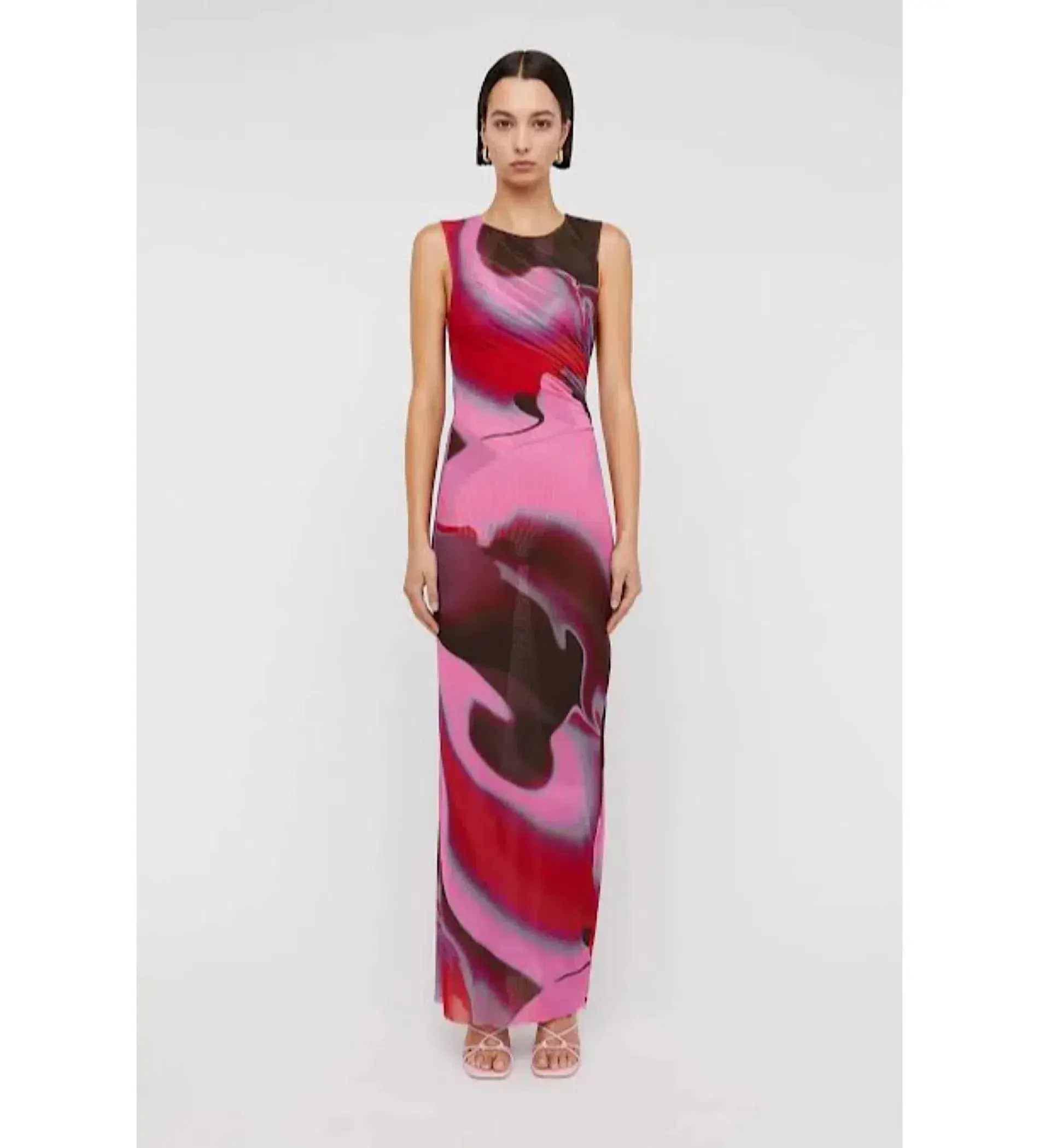 Scanlan Theodore Italian Watercolour Dress Raspberry Size 12 - Image 2
