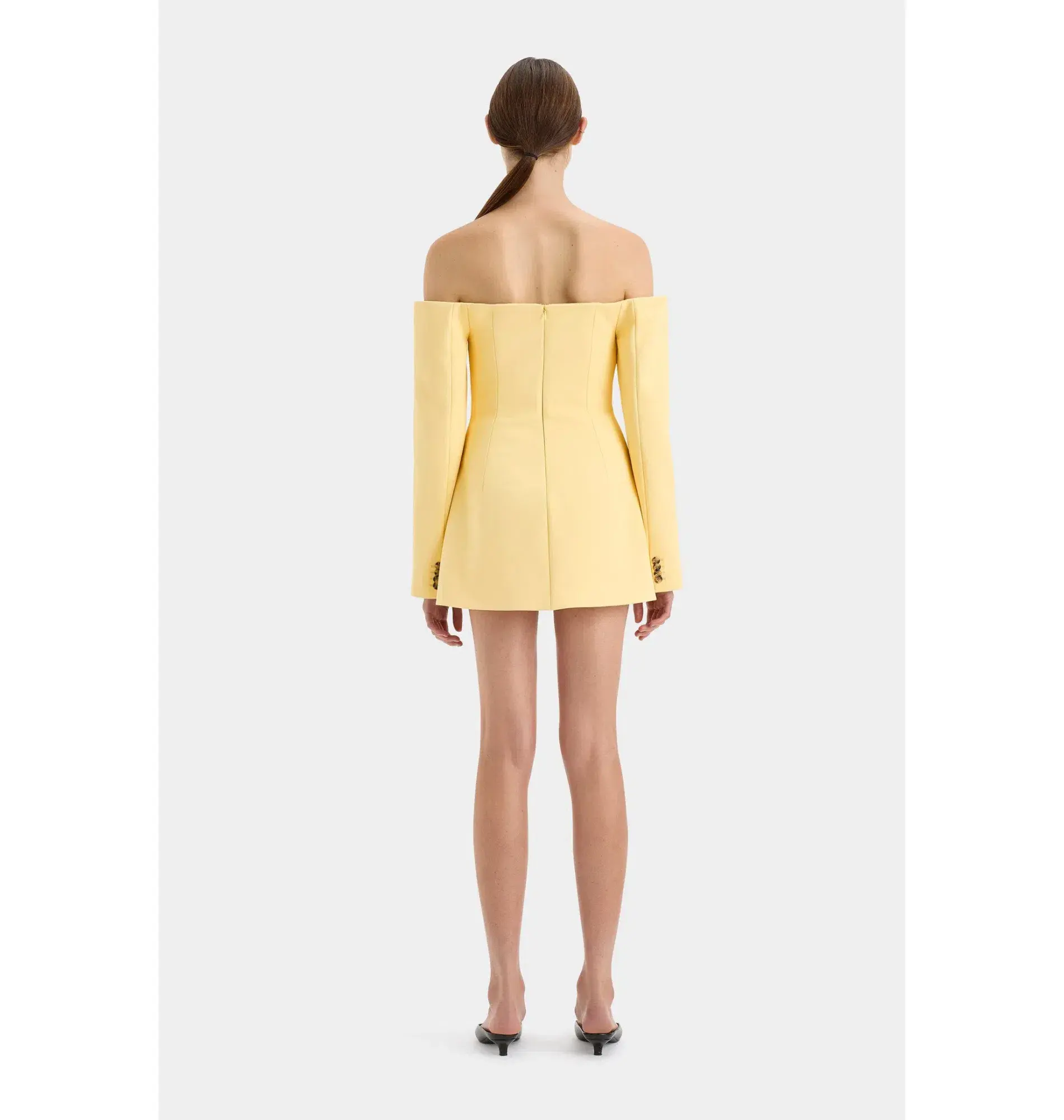 Sir the Label Sandrine Tailored Mini Dress Limone Size AU 12 - Image 2