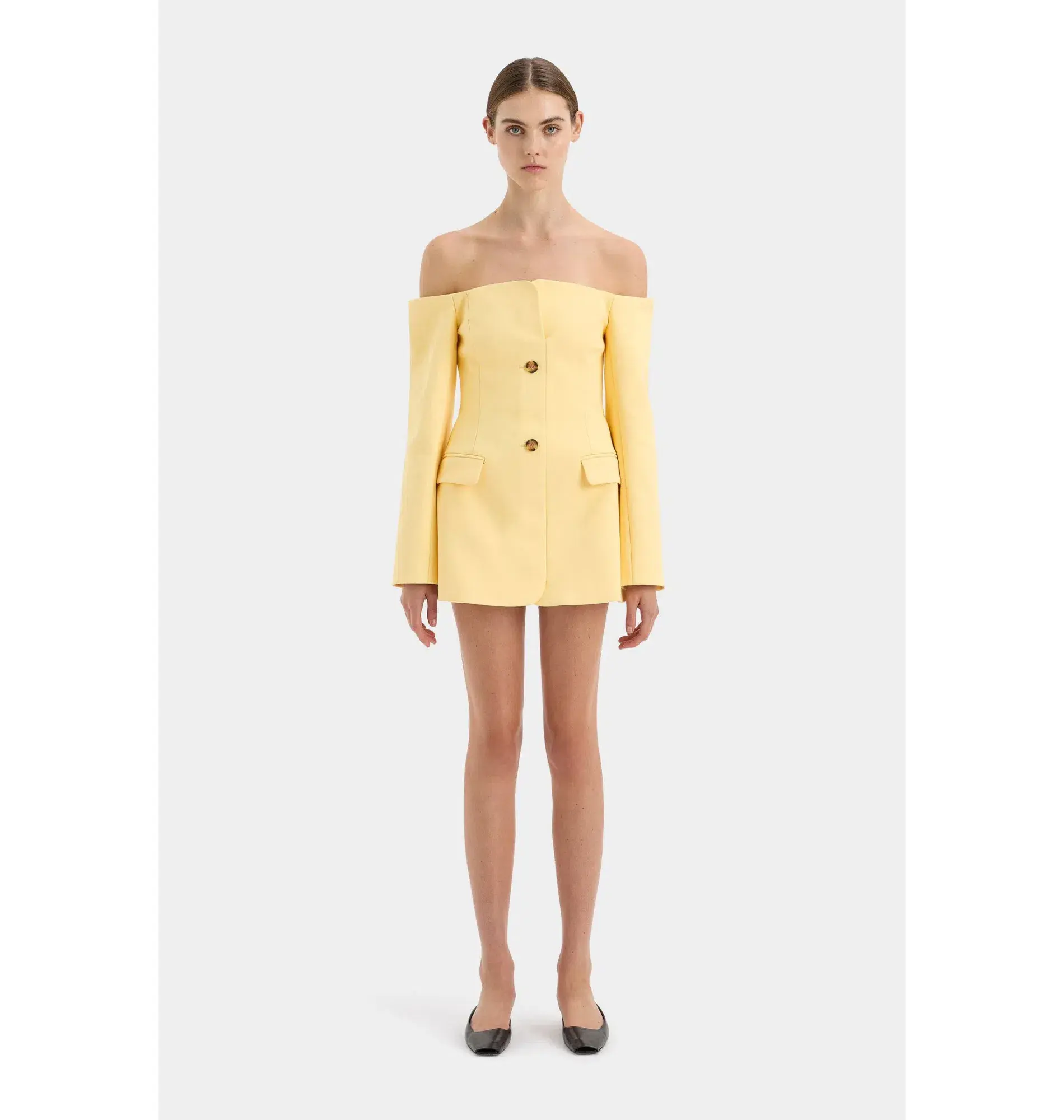 Sir the Label Sandrine Tailored Mini Dress Limone Size AU 12 - Image 1