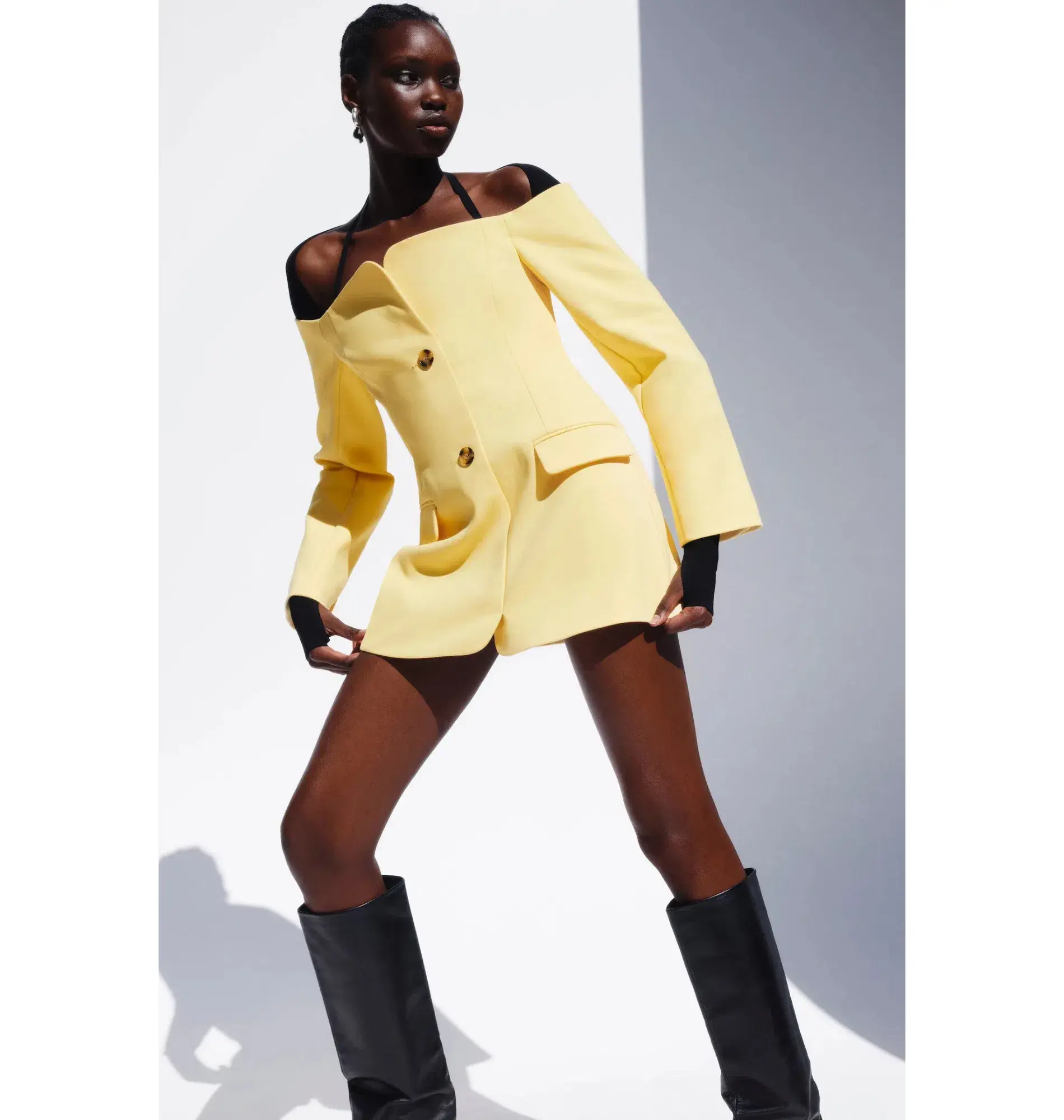 Sir the Label Sandrine Tailored Mini Dress Limone Size AU 12 - Image 3