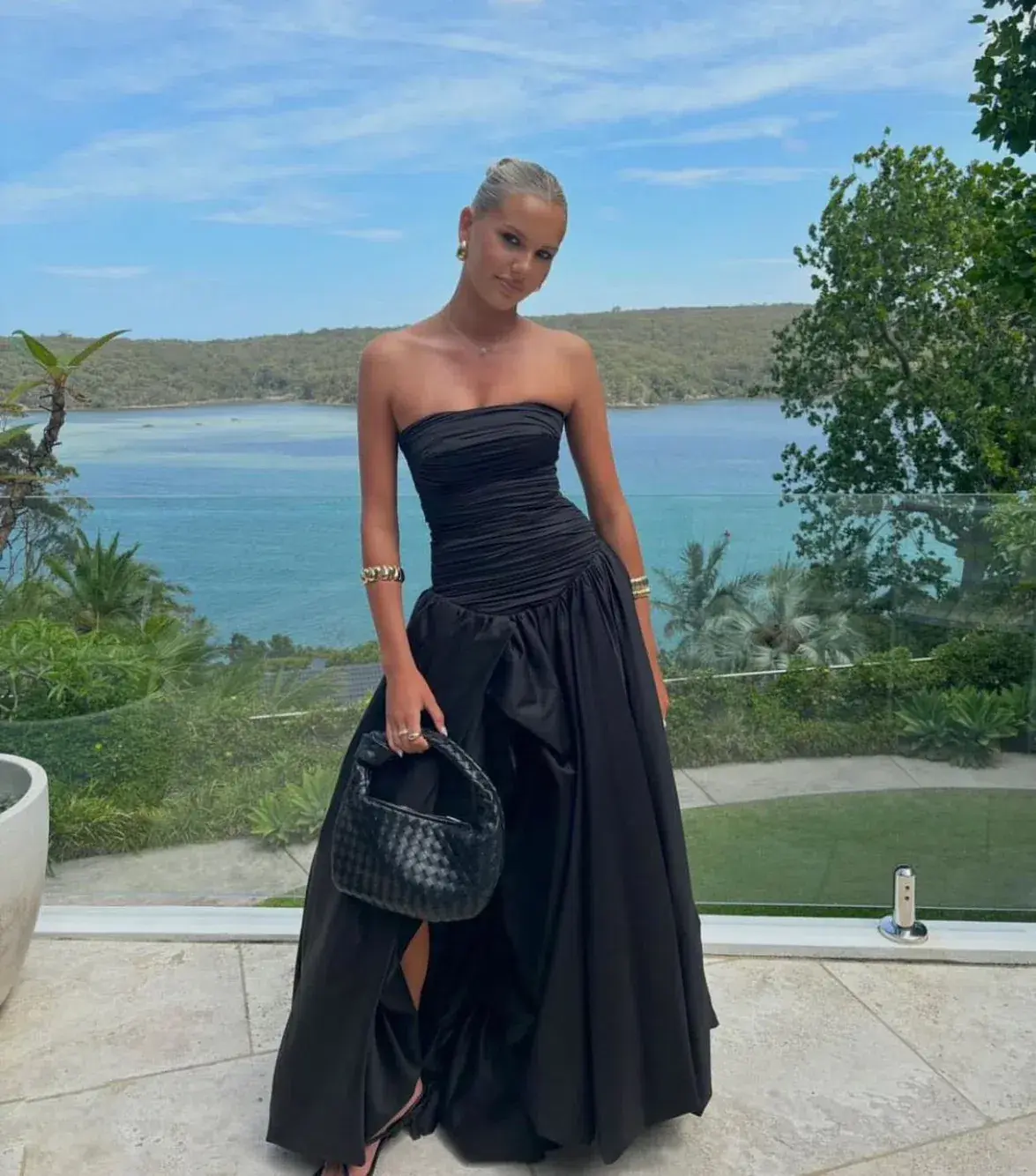 AJE Violette Bubble Hem Maxi Dress Black  Size 10  - Image 2