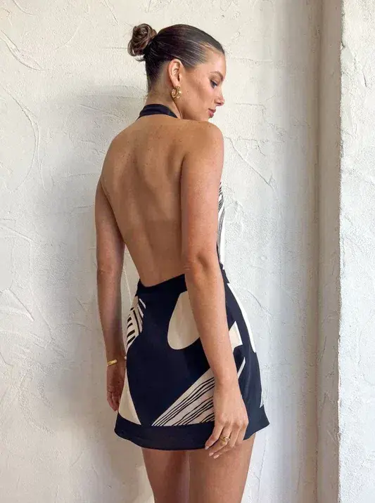 Sir the Label Realisme Wrap Halter Mini Dress Papier Size 8  - Image 3