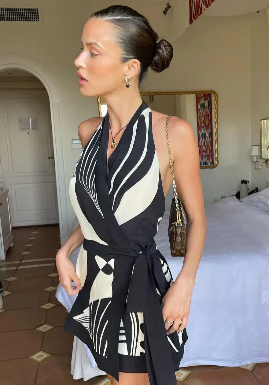 Sir the Label Realisme Wrap Halter Mini Dress Papier Size 8  - Image 2