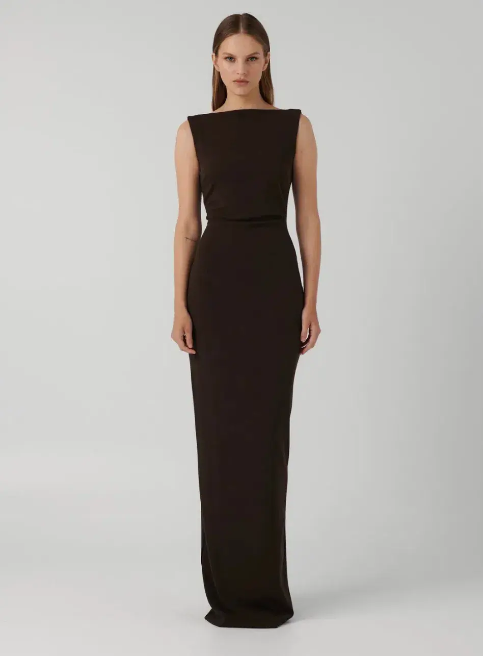 Effie Kats Verona Gown Coffee Size 10 - Image 1