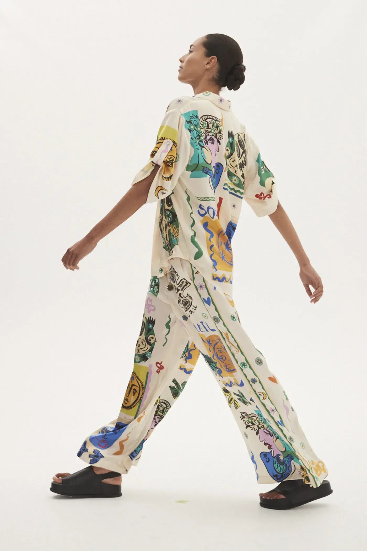 Alemais Soleil Oversized Shirt Size 8 and Pants Size 6 Set Multi - Image 3