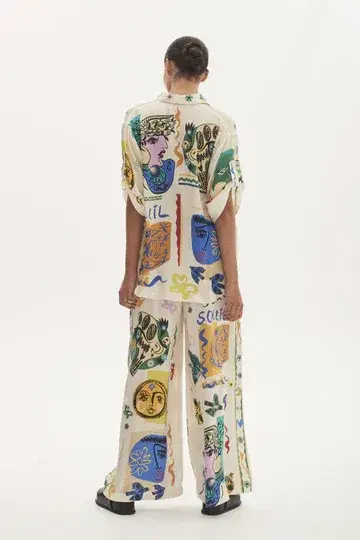 Alemais Soleil Oversized Shirt Size 8 and Pants Size 6 Set Multi - Image 2