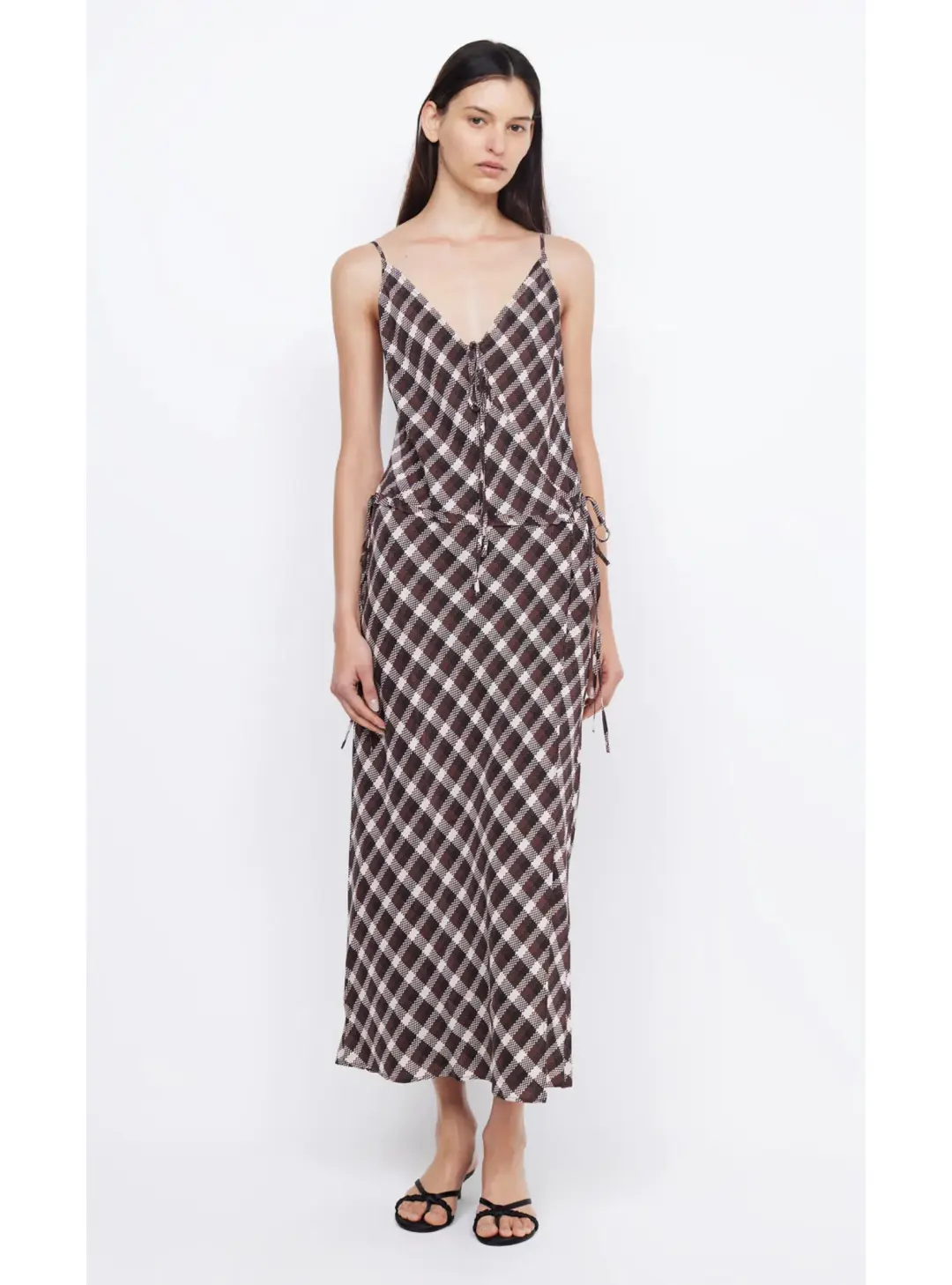 Bec & Bridge Chiara Wrap Maxi Dress in Basket Weave Check Size S / AU 8 for rent on The Volte - main image