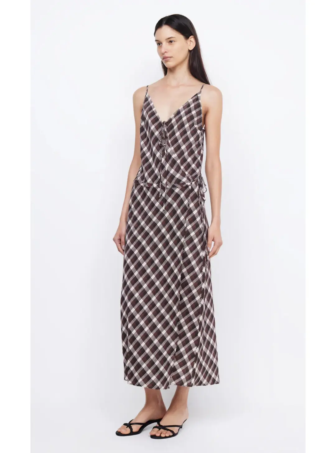 Bec & Bridge Chiara Wrap Maxi Dress in Basket Weave Check Size S / AU 8 for rent on The Volte - main image