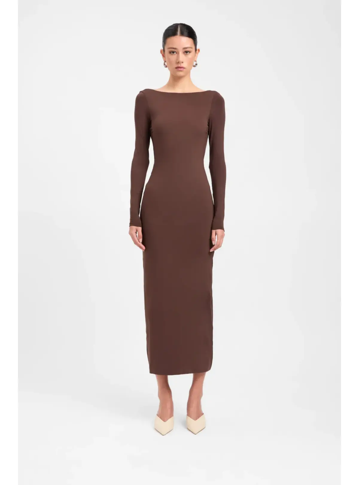 Kookai Amari Midi Dress Dark Mahogany Size 38 / AU 10 - Image 1