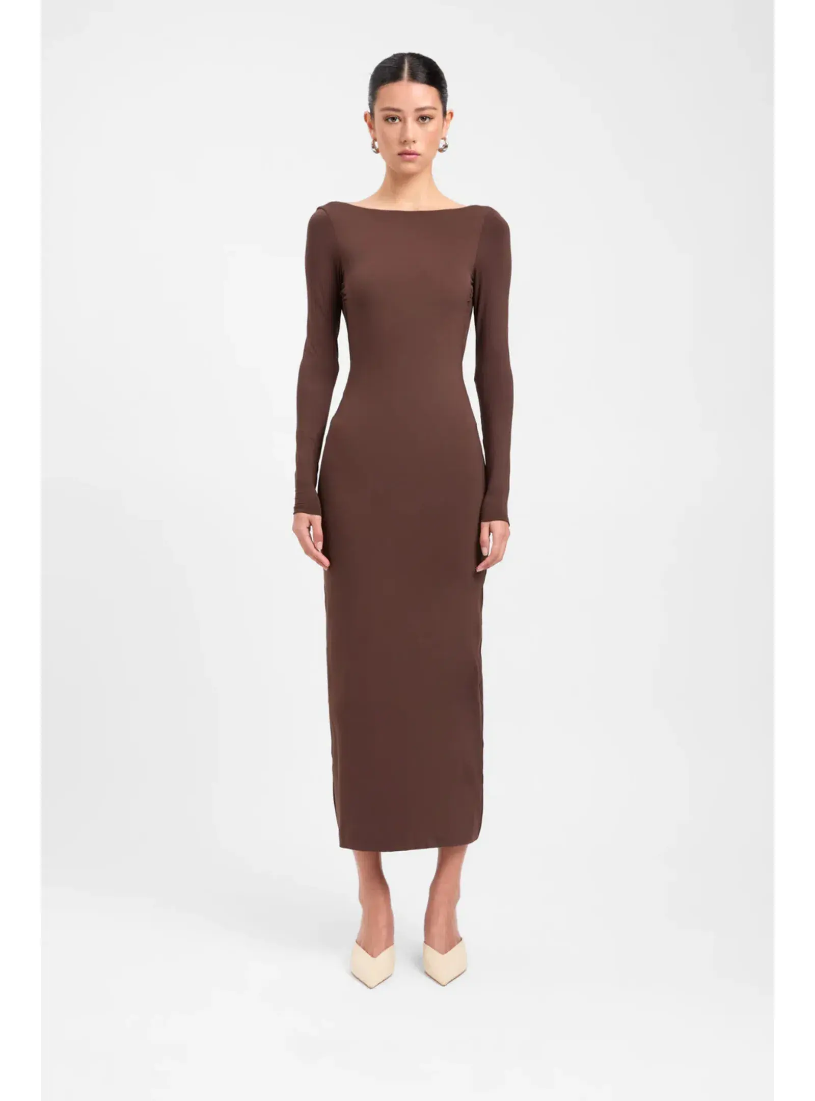Kookai Amari Midi Dress Dark Mahogany Size 38 / AU 10 - Image 1