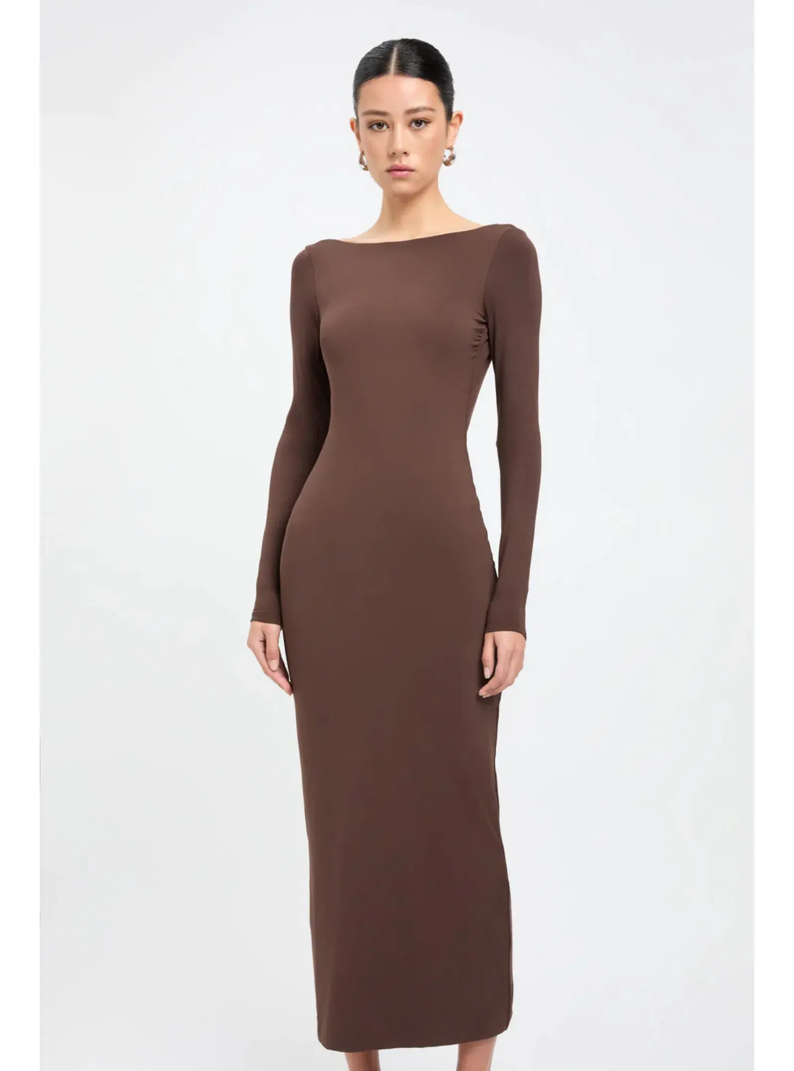 Kookai Amari Midi Dress Dark Mahogany Size 38 / AU 10 - Image 2