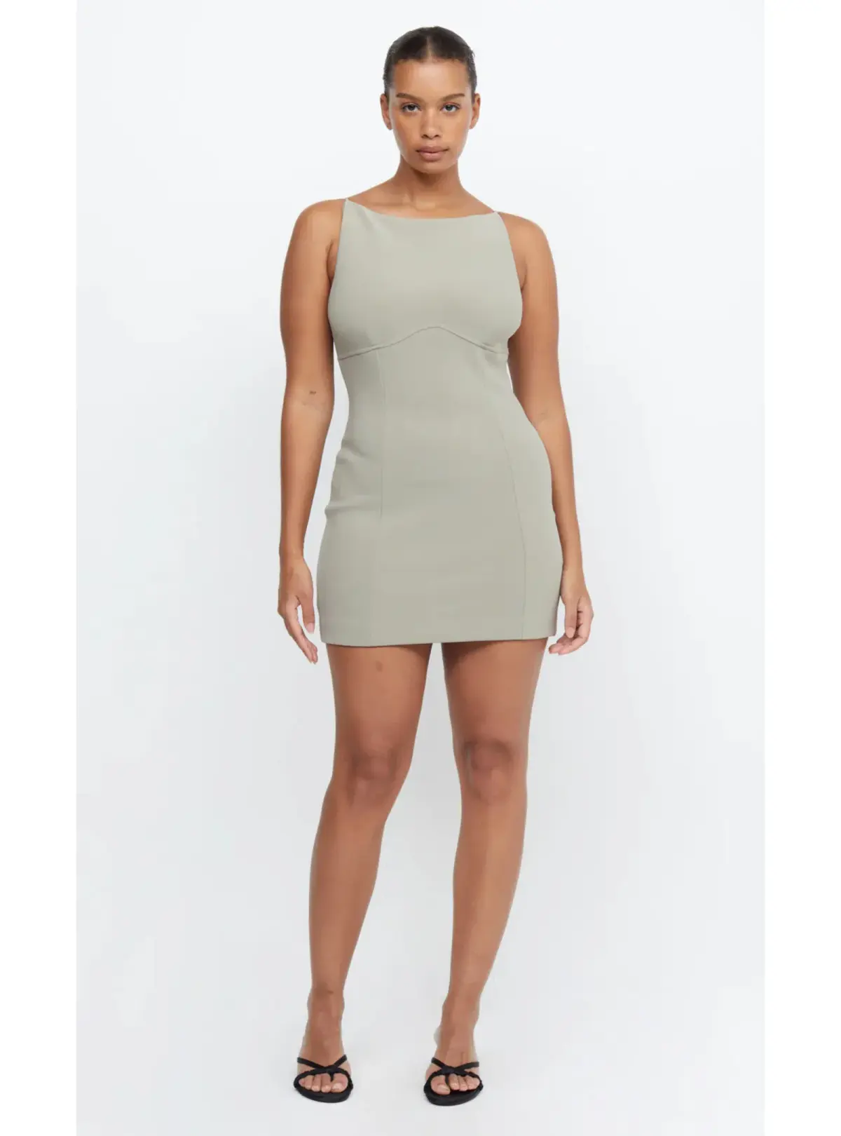 Bec & Bridge Marisol Mini Dress Silver Sage Size AU 14 - Image 1