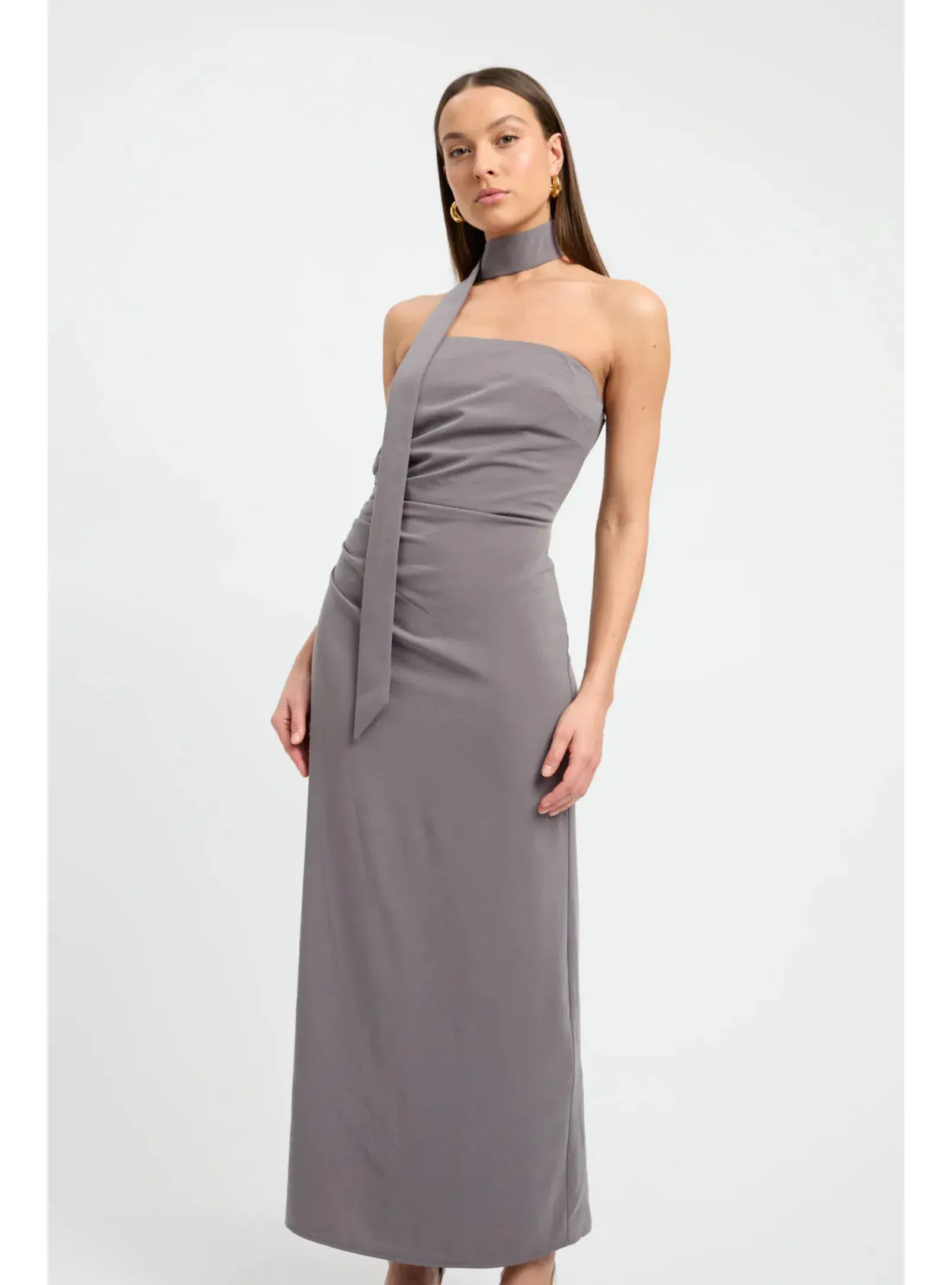 Kookai Koko Scarf Maxi Dress Charcoal Size 40 / AU 12 - Image 2