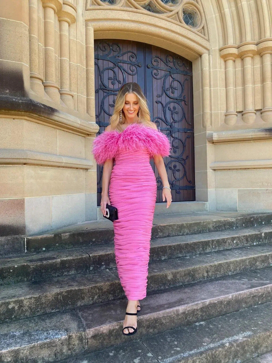 Rachel Gilbert Zion Gown Pink Size 4 / AU 14 - Image 1